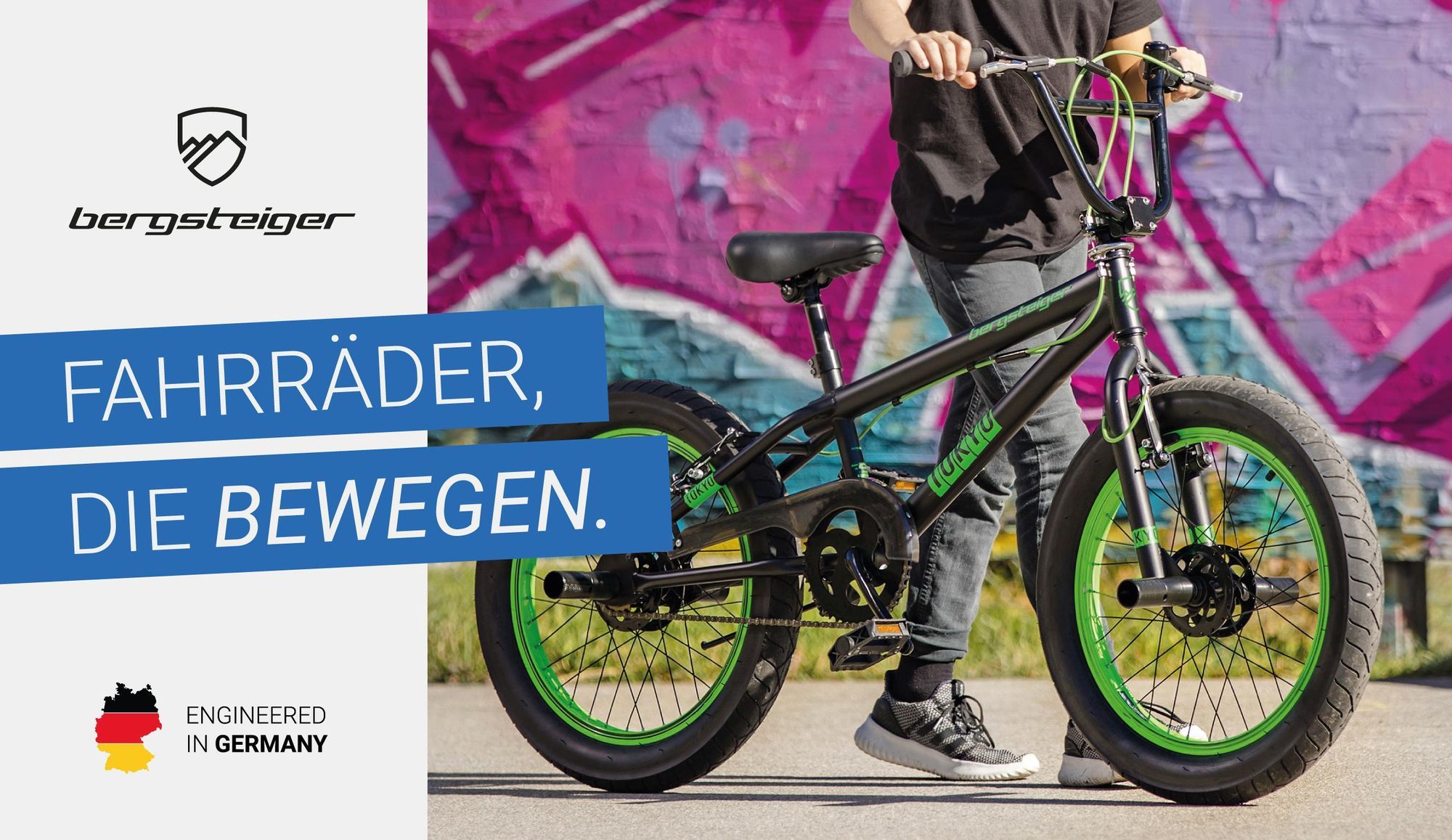 Bergsteiger Tokyo 20 Zoll BMX, Fatbike, 360° Rotor-System, Freestyle, 4 Stahl Pegs, Kettenschutz, Freilauf
