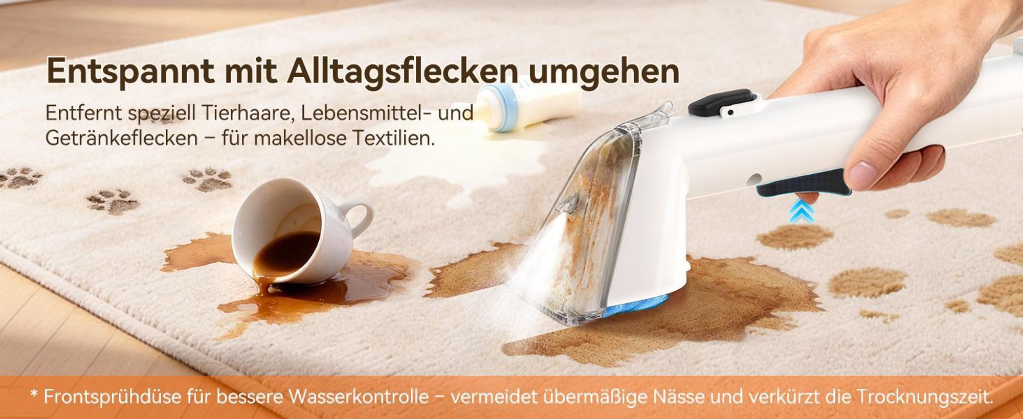 Uwant Y100 Nass Trockensauger, 600W Teppichreiniger Waschsauger, 18.000 PA Leistungsstarker Nasssauger Polsterreiniger für Sofa, Auto & Teppich
