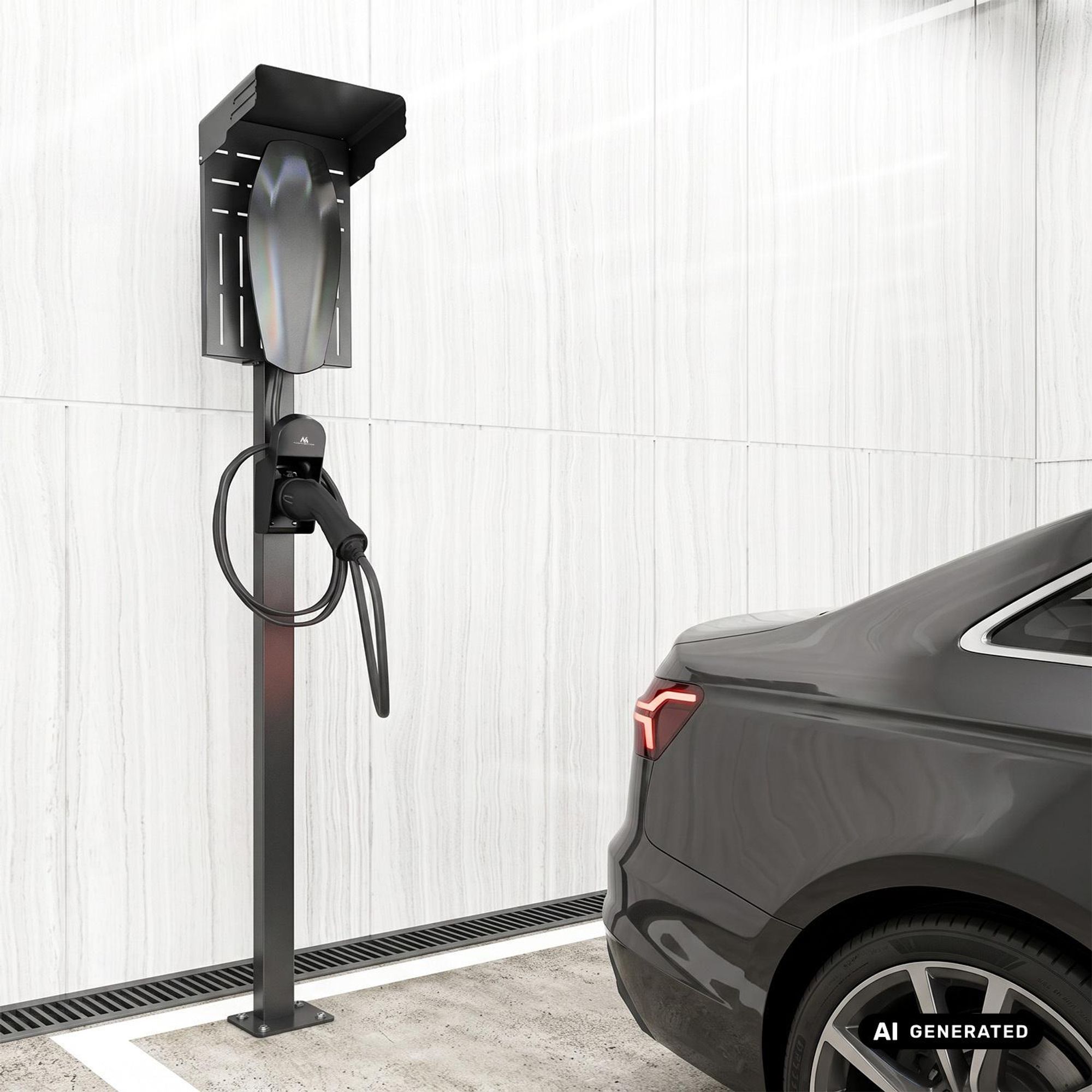 Wandhalterung für Kabel und Stecker des Maclean-EV-Ladegeräts universell Typ 2 max. Belastbarkeit 10 kg MC-901