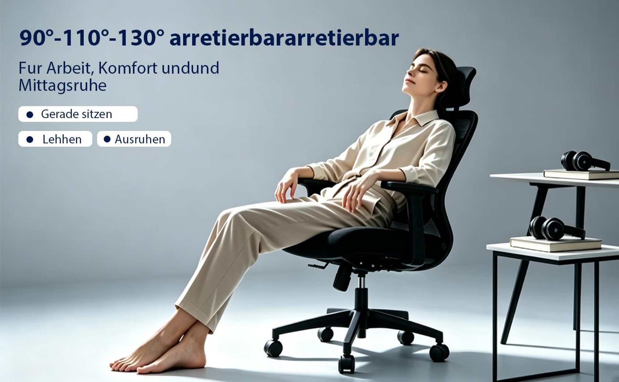 Bürostuhl,Chefsessel Wippfunktion 200kg belastbar ergonomisch,Bürostuhl