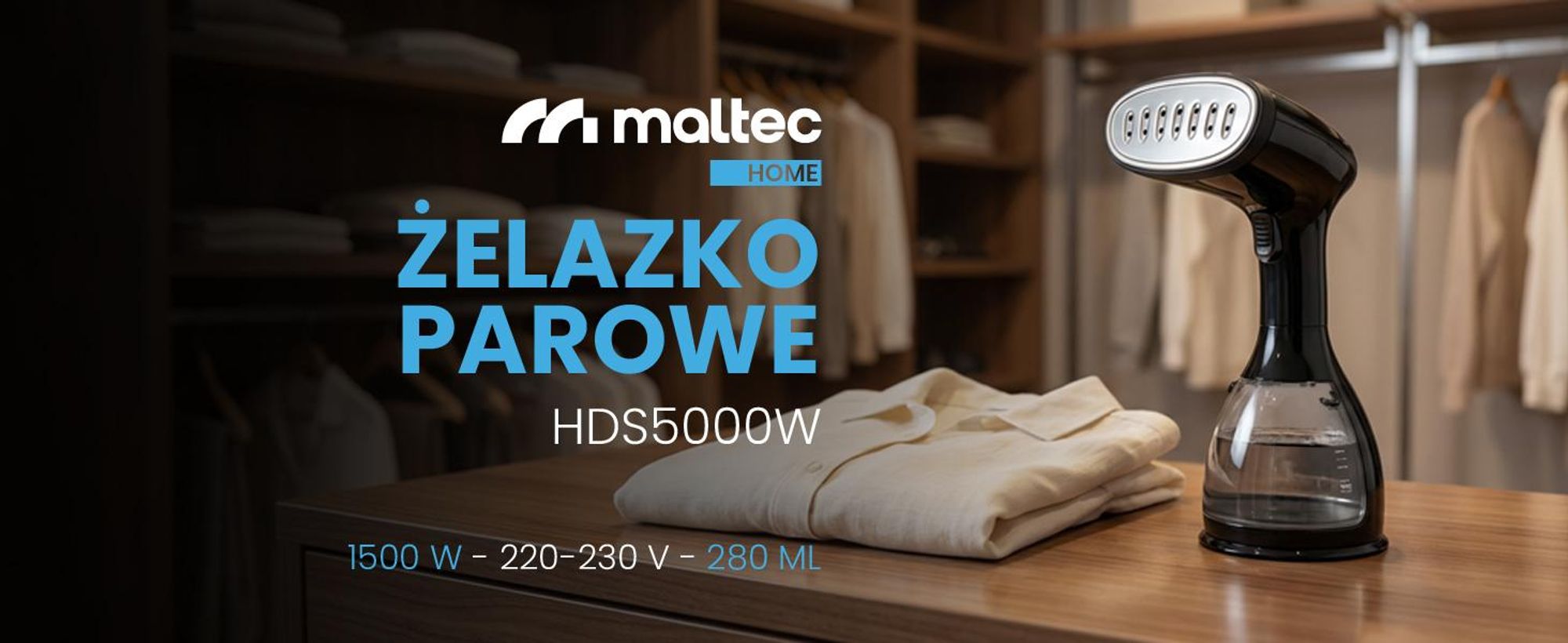Żelazko parowe do ubrań steamer z klipsem wspomagającym prasownie koszul