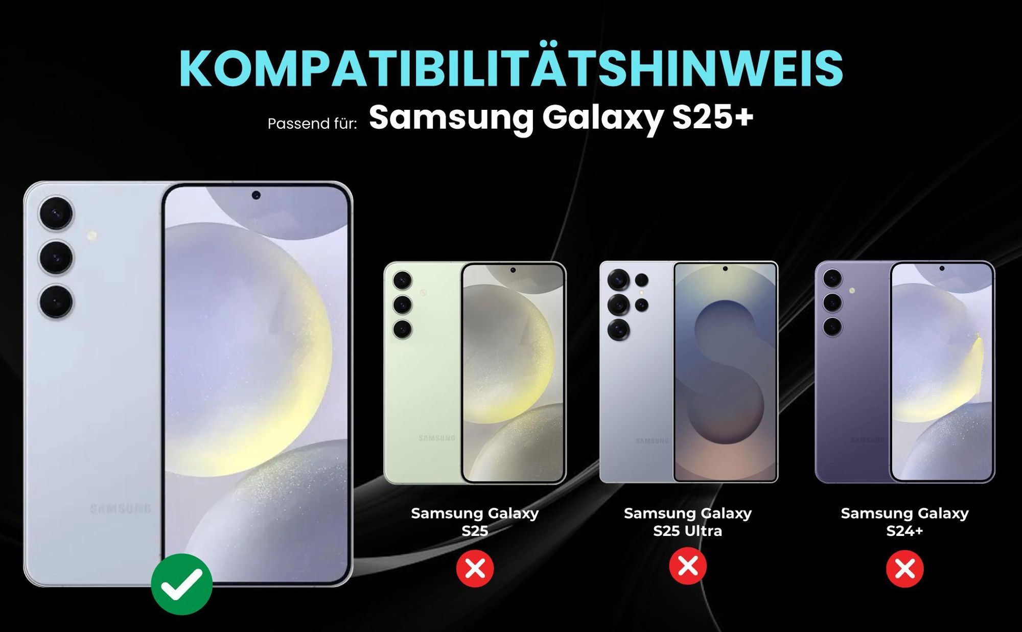 Kompatibilitätshinweise Hülle für Samsung Galaxy S25+