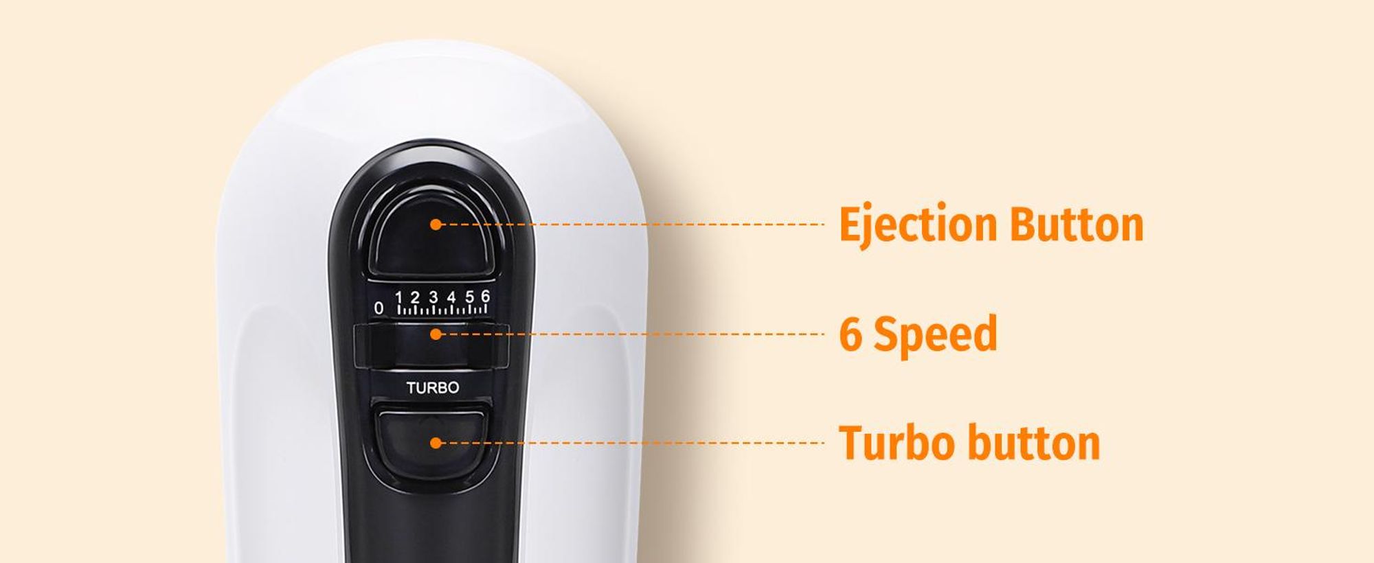 Aigostar Pudding- Handrührgerät, 6 Geschwindigkeiten Handmixer, 400W Ultra Power, Turbolader. Ausgestattet mit 2 Schneebesen, 2 Knethaken, Schneebesen und Aufbewahrungsbox, Zubehör spülmaschinenfest.