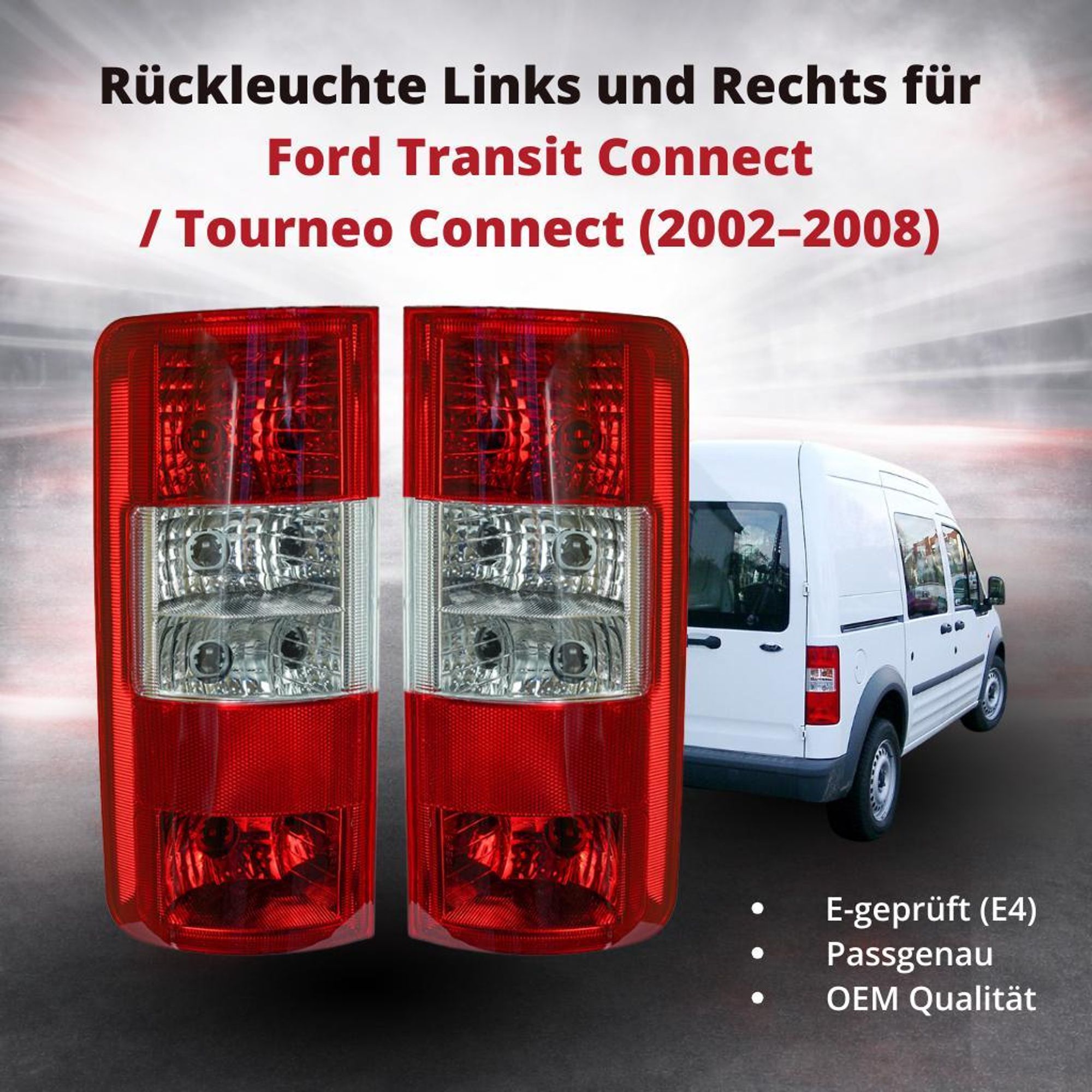 Rückleuchte Heckleuchte Rücklicht mit W-Socket für Ford Transit Connect / Tourneo Connect