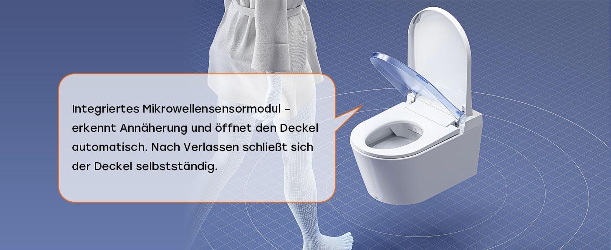 elektrisch Toilette mit Integriertes Mikrowellensensor&Fußsensor