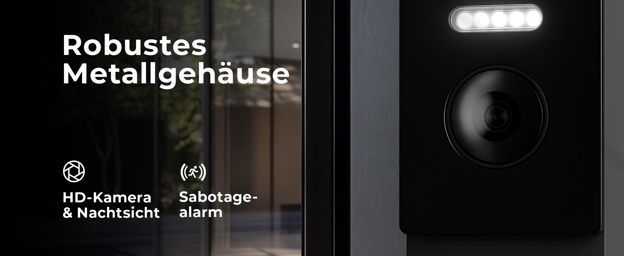 Entri S Video Türsprechanlage, Aufputz Türklingel mit Kamera, Smartphone App, 1 Familienhaus, Video Türklingel, 2x 7" HD-Monitor, Full HD Kamera