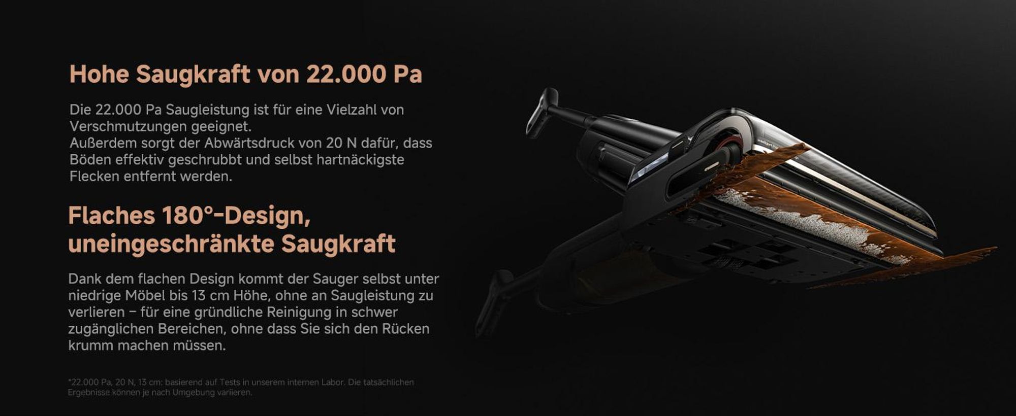 MOVA M50 Ultra Nass- und Trockensauger 22000Pa EdgeCoverage™ KI, 180°-Design, klappbarer Griff, 100°C Bürstenreinigung