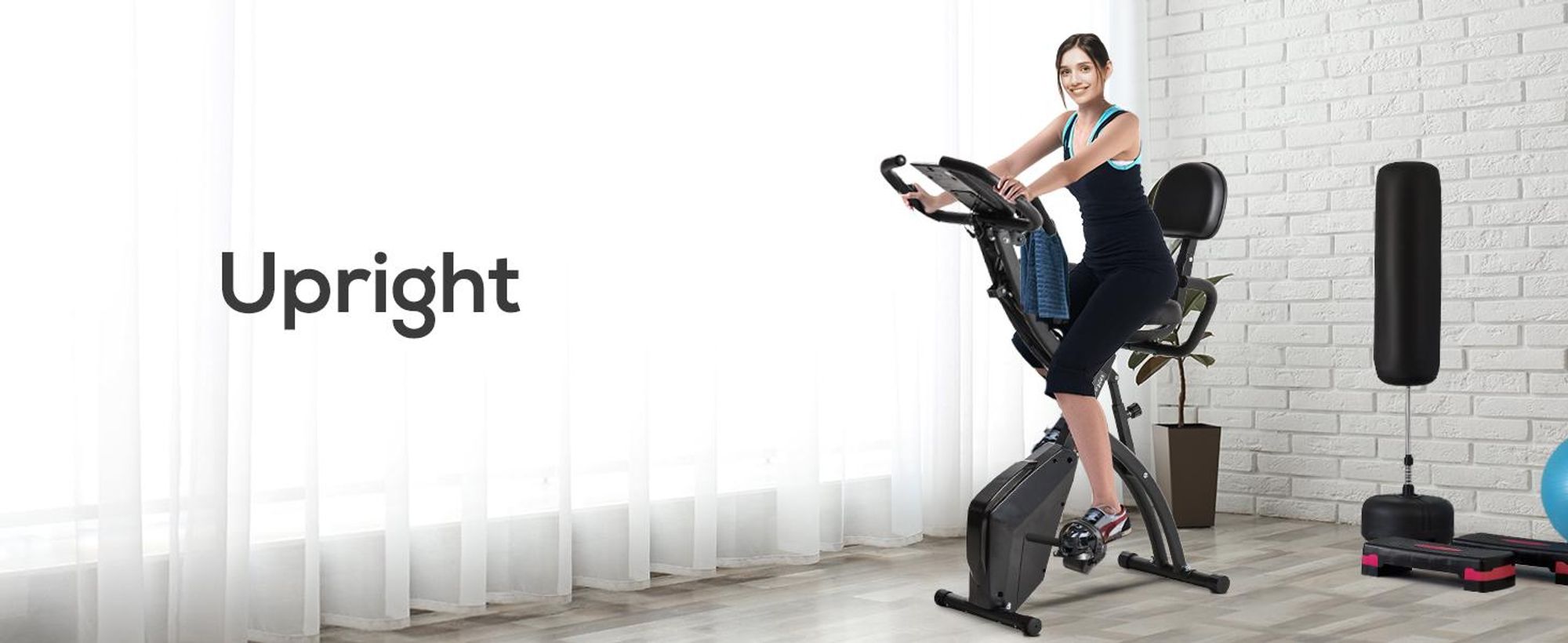 Rower treningowy HOMCOM X-Bike 2 w 1 z wyświetlaczem LCD, pulsometrem, składany rower treningowy z 8 poziomami oporu magnetycznego, 1 para linek napinających, stal, czarny, 105 x 48 x 118 cm