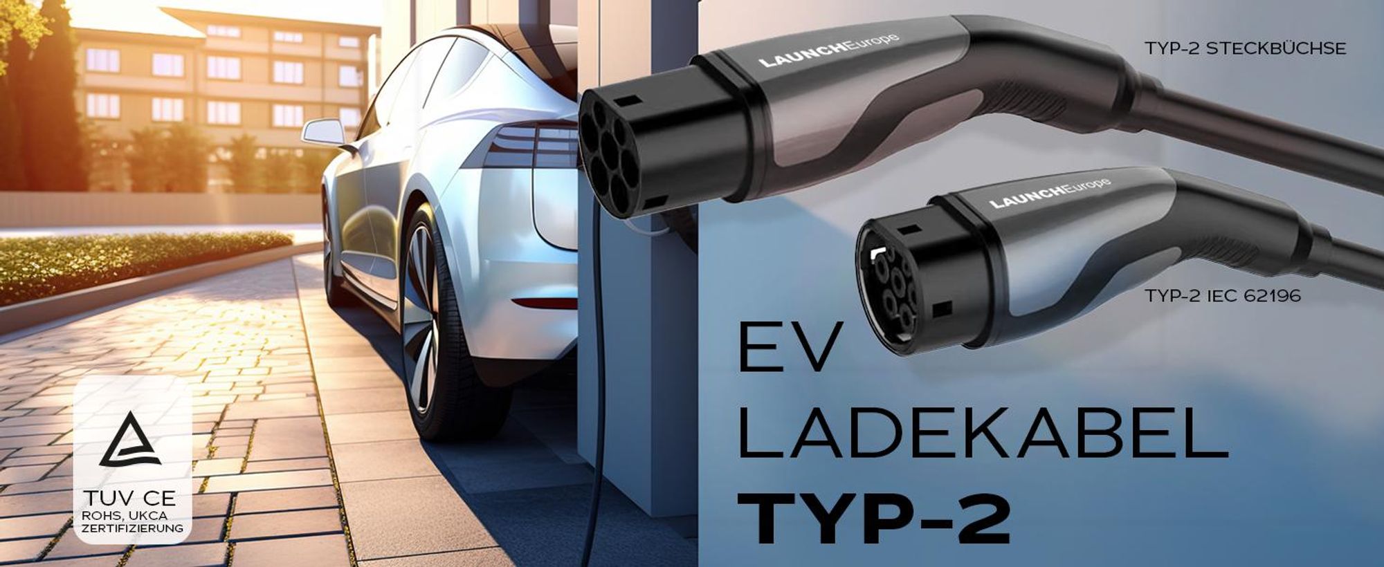 LAUNCH Typ 2 Ladekabel 11 kW 7M 16 A Ladekabel Elektroauto Typ 2 3 Phasig für E Auto EV/PHEV Typ 2 auf Typ 2,für T-Mode und E-Golf-Serienfahrzeuge