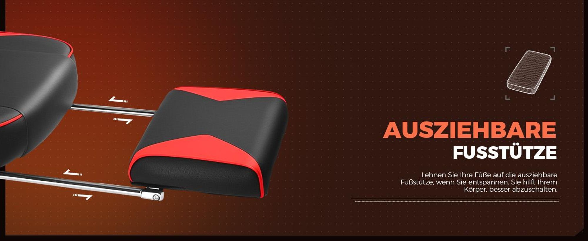 GTPLAYER Gaming Stuhl mit Fußstütze, Ergonomischer Bürostuhl 150kg, Gaming Sessel mit Lendenwirbelstütze Kopfstütze, Höhenverstellbarer Computerstuhl