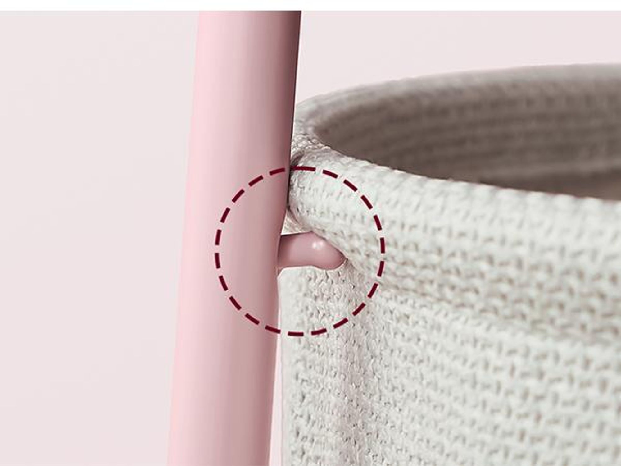 VASAGLE Beistelltisch, rund, mit Korb, Ø45 cm, pastellrosa-wolkenweiß