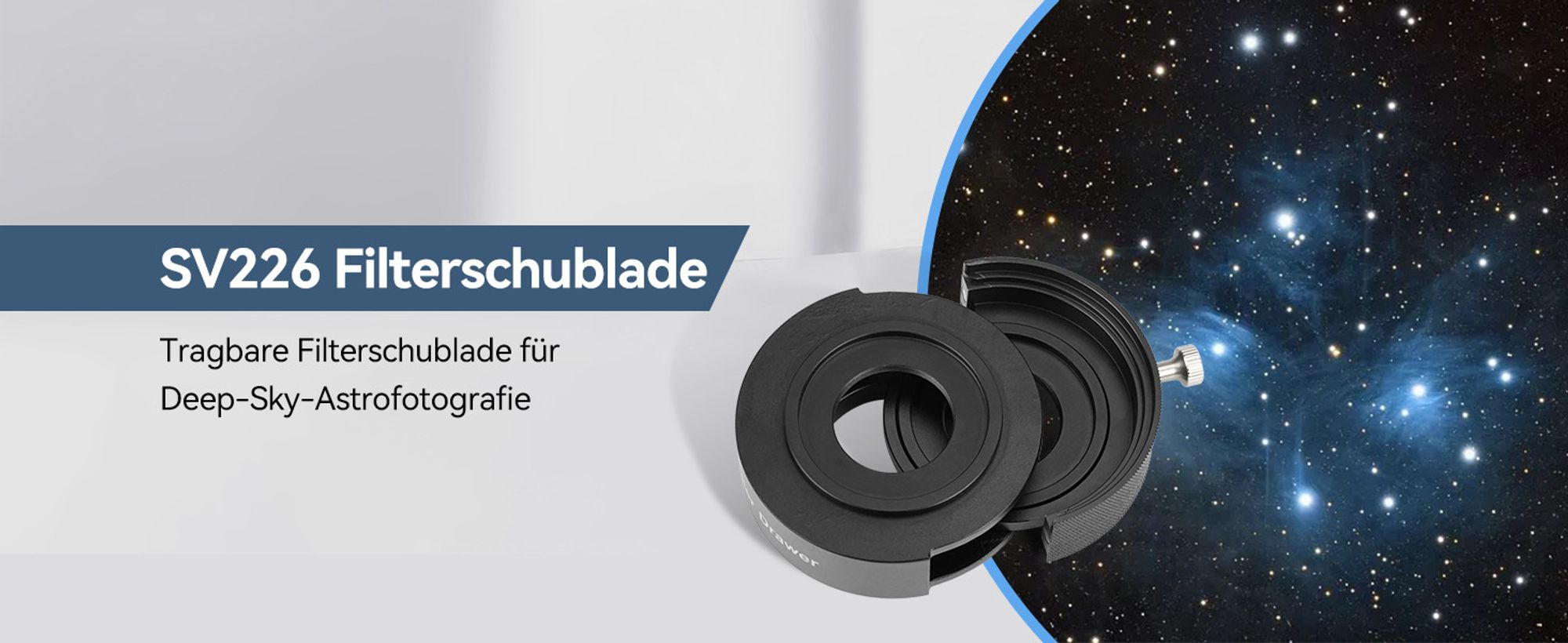 Svbony SV226 Teleskop Filterrad M42-M48, Teleskop Filterschublade Enthält Zwei 2" Filterhalter Kompatibel mit 1,25" und 2" Filter