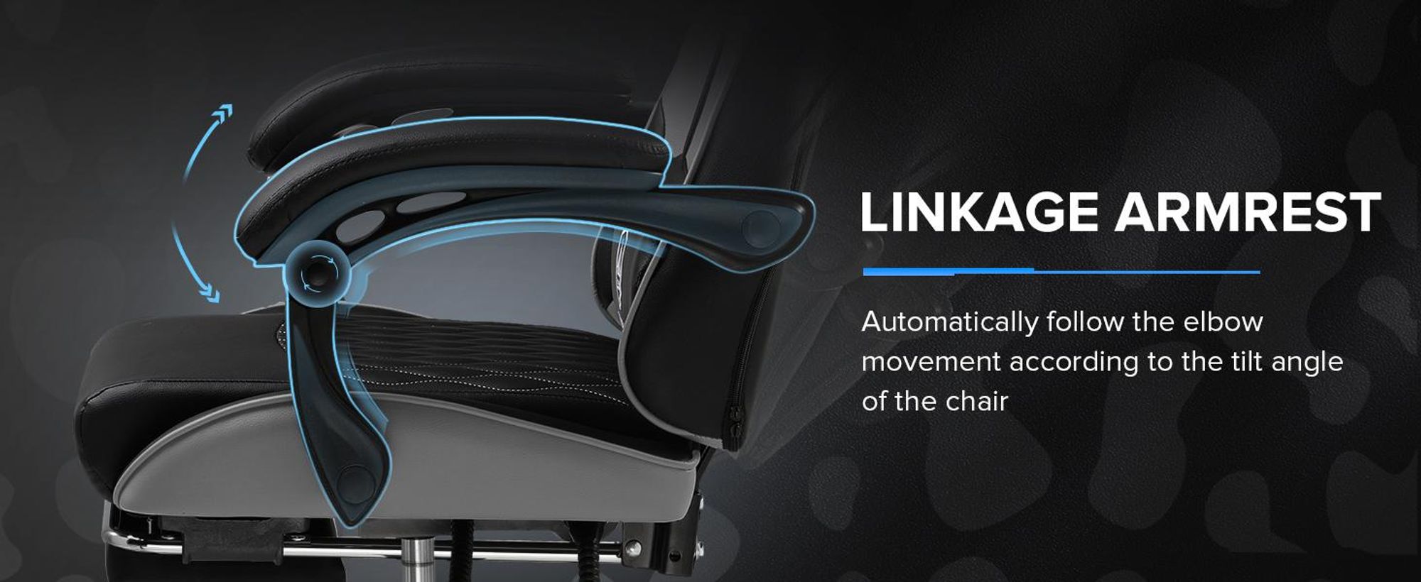 GTPLAYER Herní židle Gamer Chair, ergonomická kancelářská židle s podnožkou, herní křeslo s nosností 150 kg, opěrkou hlavy a bederní opěrkou šedá