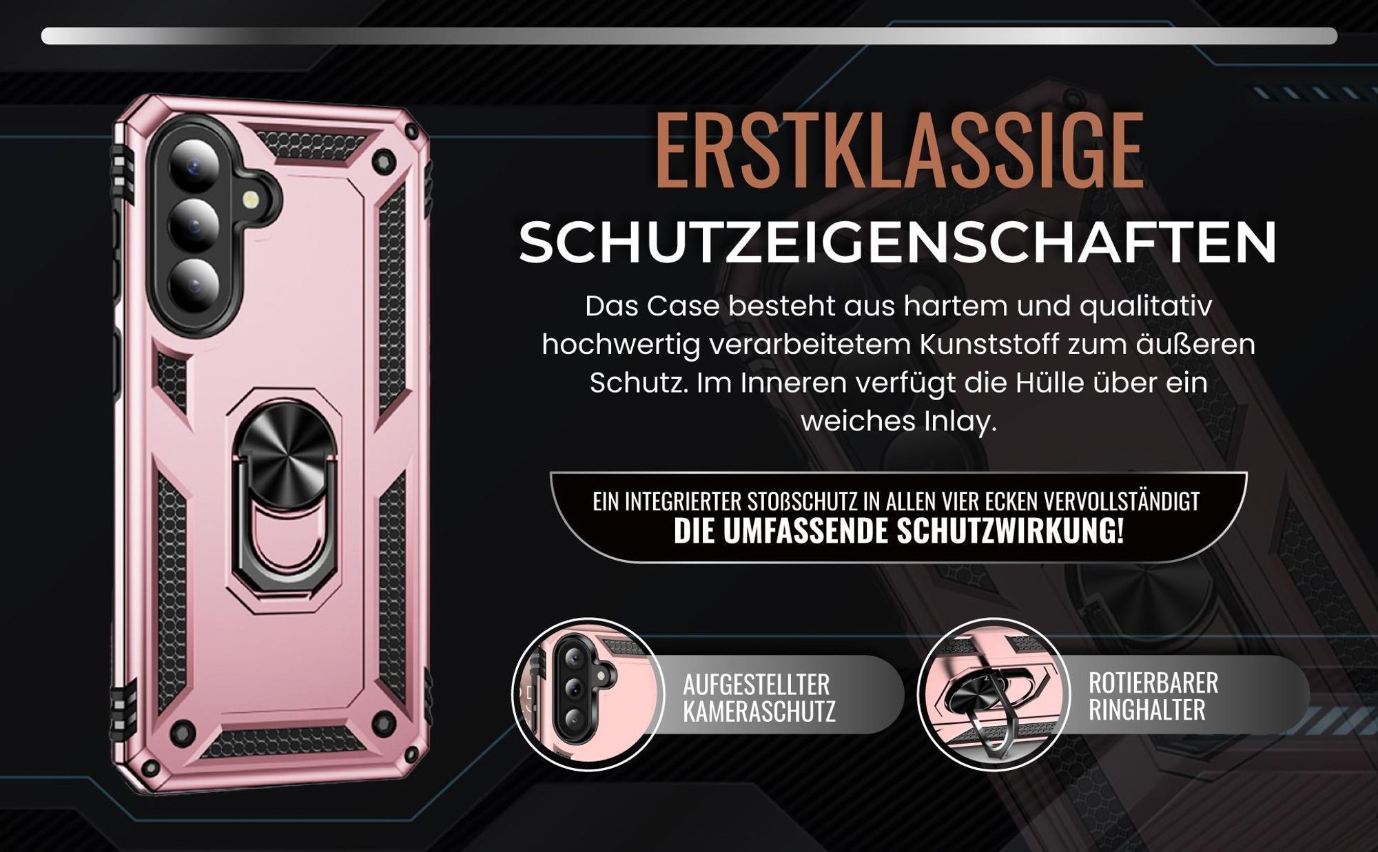 Handycase in Rosegold für Samsung Galaxy A57 5G mit Kameraschutz