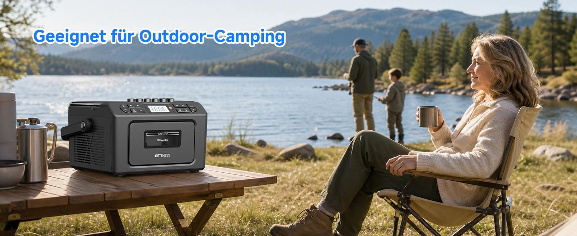 Retekess TR642 CD Player mit Kassette,3W Lautsprecher,Stereo, Bluetooth,AM/FM-Radio,AUX,5000mAh Akku,Boombox Kassettenspieler für Kinder Erwachsene