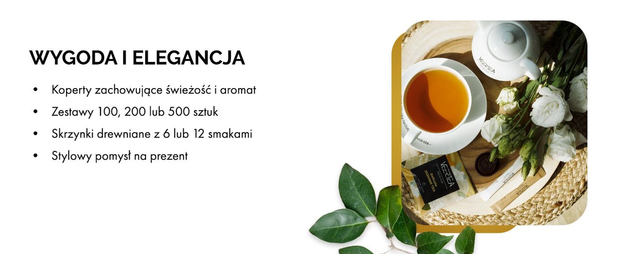 Veertea, Zestaw Herbat Prezent w Torebkach, Różne Smaki, D Elegancki Złoty, 200 szt