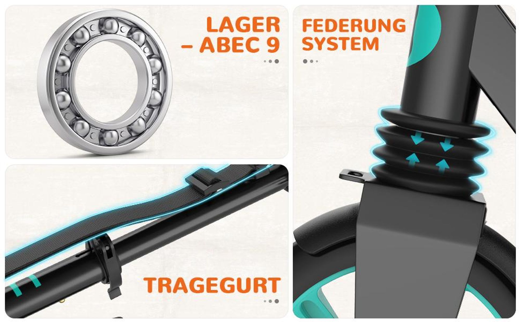 WAYPLUS 20 cm Roller klappbar – 4-fach verstellbarer Lenker, ABEC-9 Präzisionslager, bis 109 kg, leise PolyurethanReifen, für den täglichen Gebrauch & Freizei