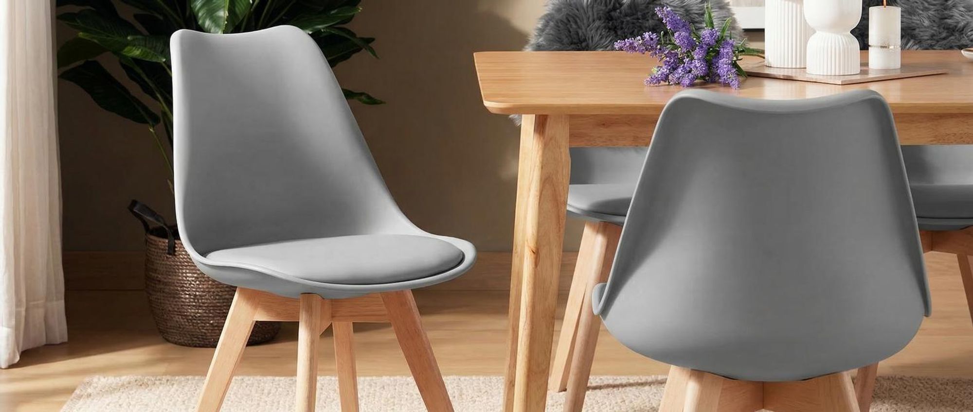 tectake® Set Esszimmerstuhl Frederikke Scandi-Design 49 x 53 x 82 cm