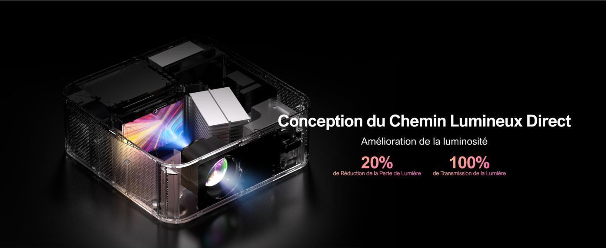 Projecteur ULTIMEA 1080P version mise à jour avec prévention des obstacles, 700 ANSI lumens, 15000:1, orientation intelligente de l'écran, Apollo-P40