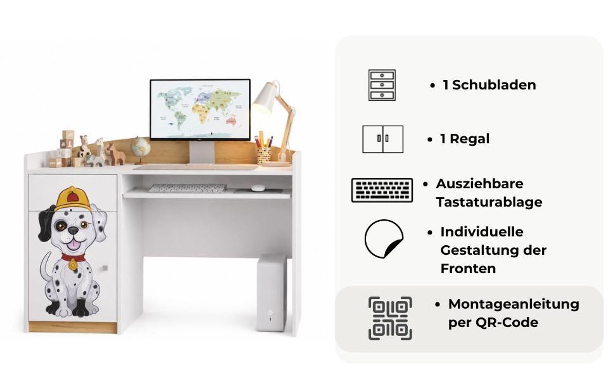 Viel Platz für Sachen und einen Computer