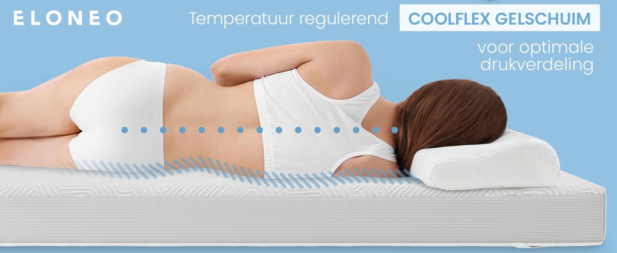 ELONEO Gel Topper, 140x200 cm, matrasbeschermer gemaakt van 8 cm dik gel-traagschuim, met een ademende 3D-netstof hoes. Comfortabele matrasbeschermer voor het bed