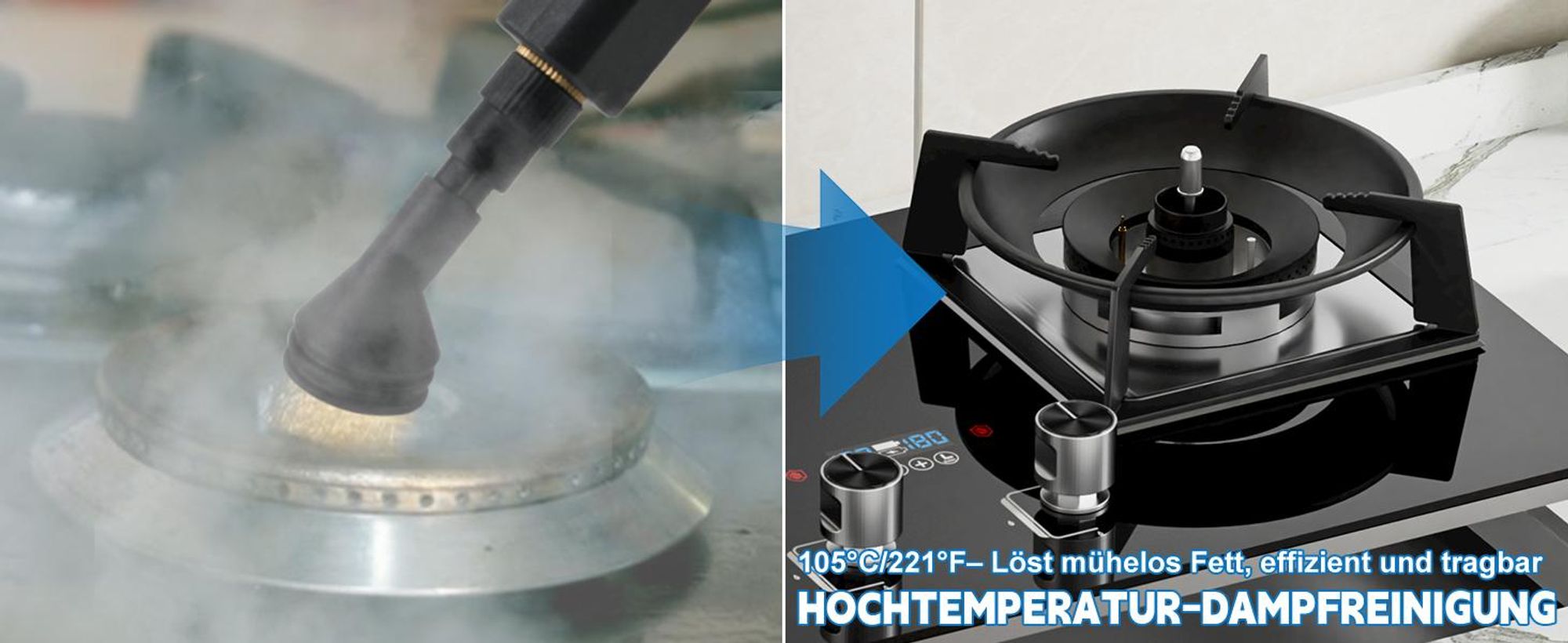 Dampfreiniger, 2500W Hand Dampfreiniger für alles mit 15 Zubehör, 4.5 bar Dampfdruck 1,6L Tank,Tragbarer Steam Cleaner für Fenster, Küche, Boden,Auto