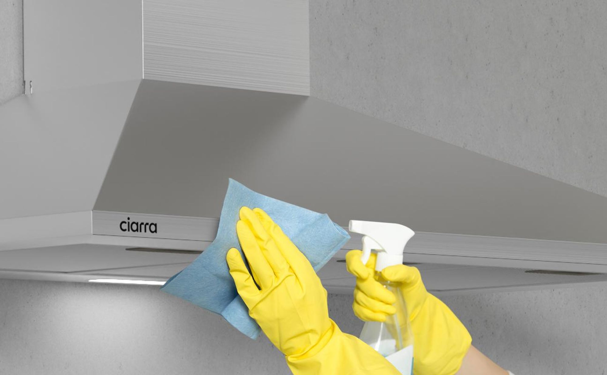 CIARRA A++ Cappa da cucina da 406 m³/h, larghezza 90 cm, cappa a parete, modello piramidale, 3 livelli di velocità, codice prodotto VMS9201