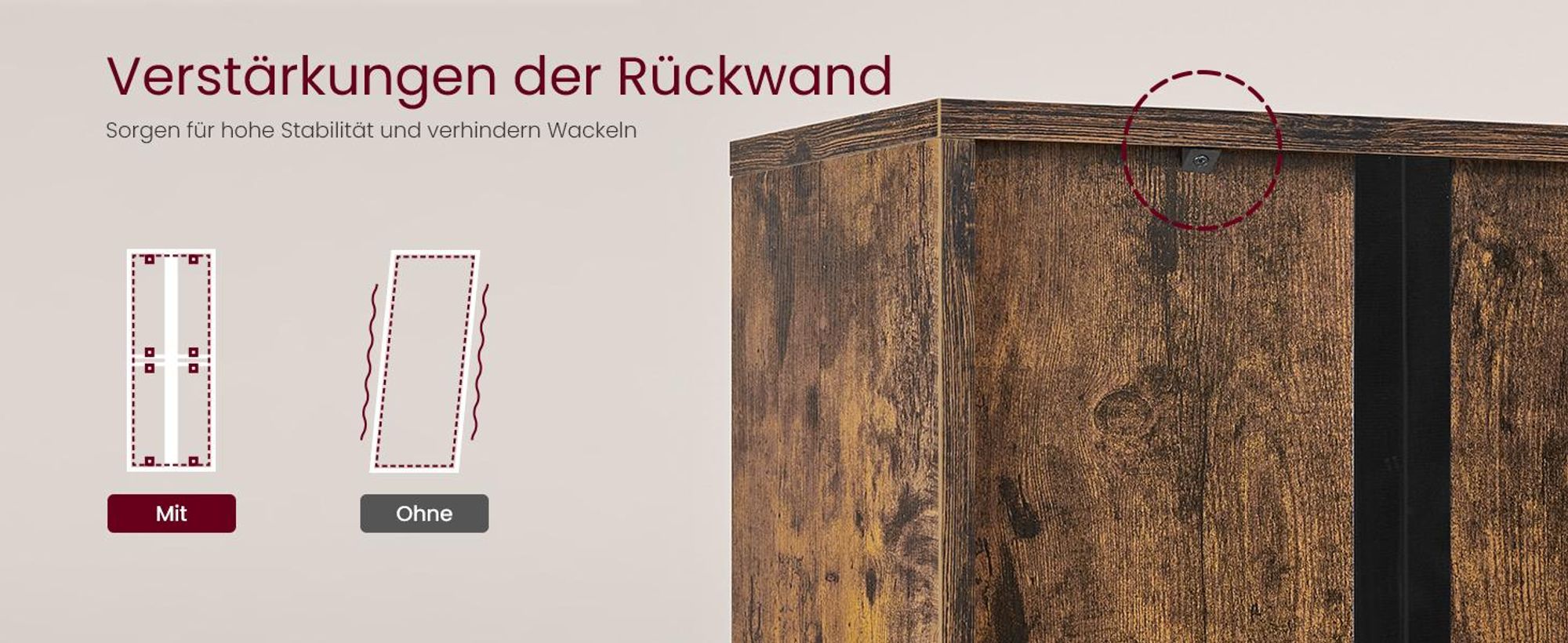 Bücherregal, 6-stöckiges hohes Regal, Standregal mit Türen und offenen Fächern, vielseitig einsetzbar