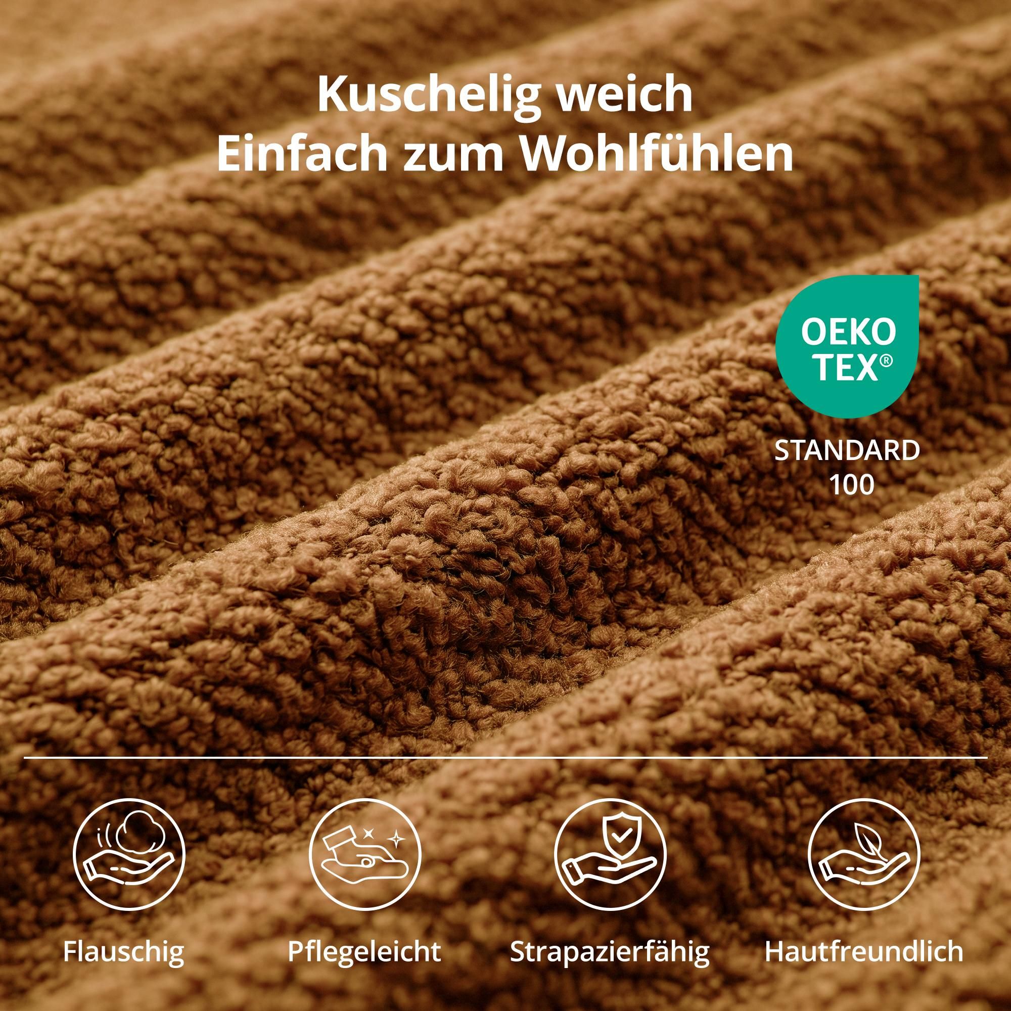2-in-1 Bouclé Schlafsofa, modulares Bodensofa mit Kissen für Wohnzimmer