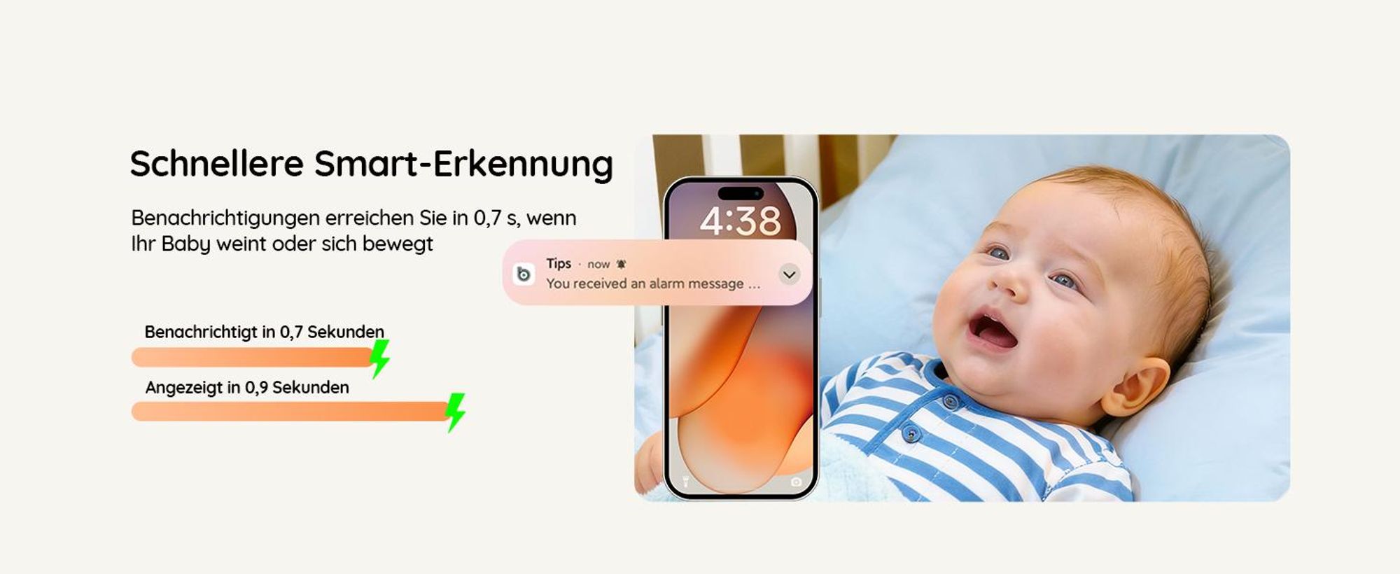 5 Zoll Babyphone mit Kamera 2K Babyfon Video PTZ 355° Bewegungs und Geräuscherkennung Temperatur Luftfeuchtigkeit mobiles Tracking