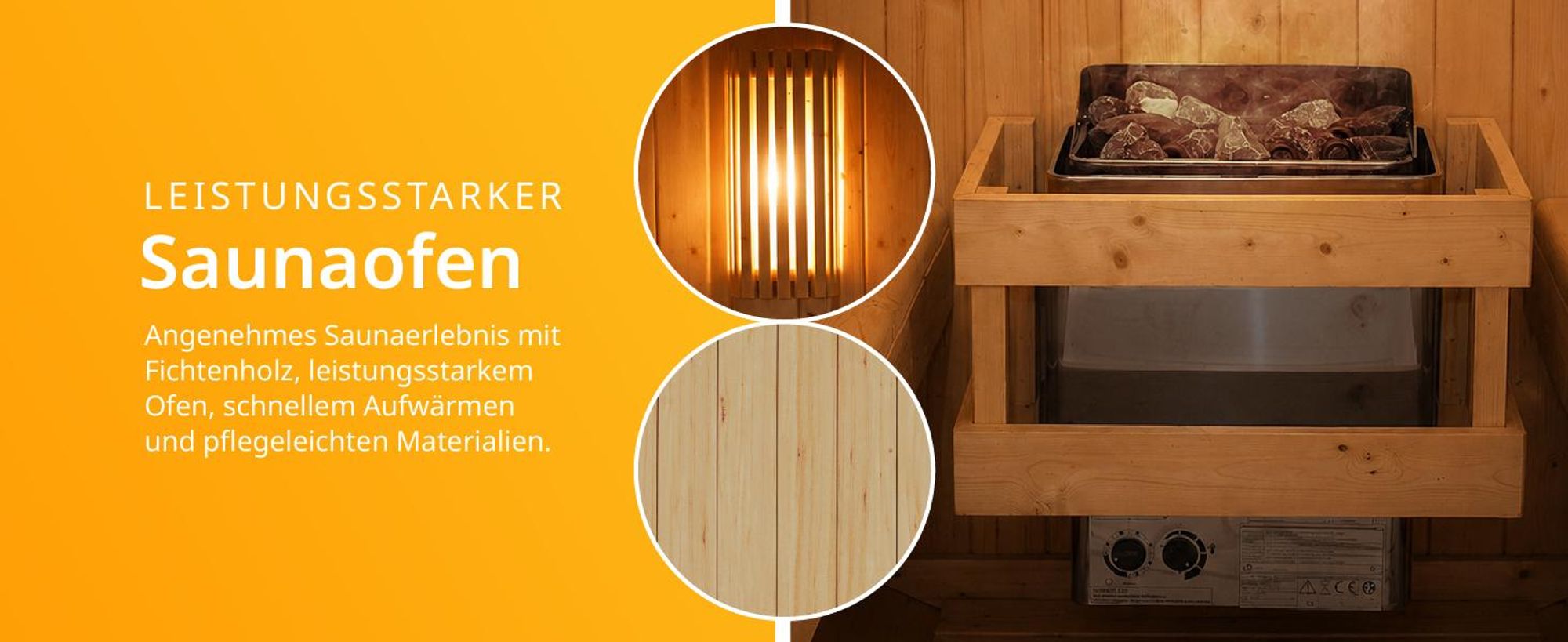 Artsauna Outdoor Fasssauna Spitzbergen 120 für 2 Personen - 3,6 kW Ofen & Zubehör