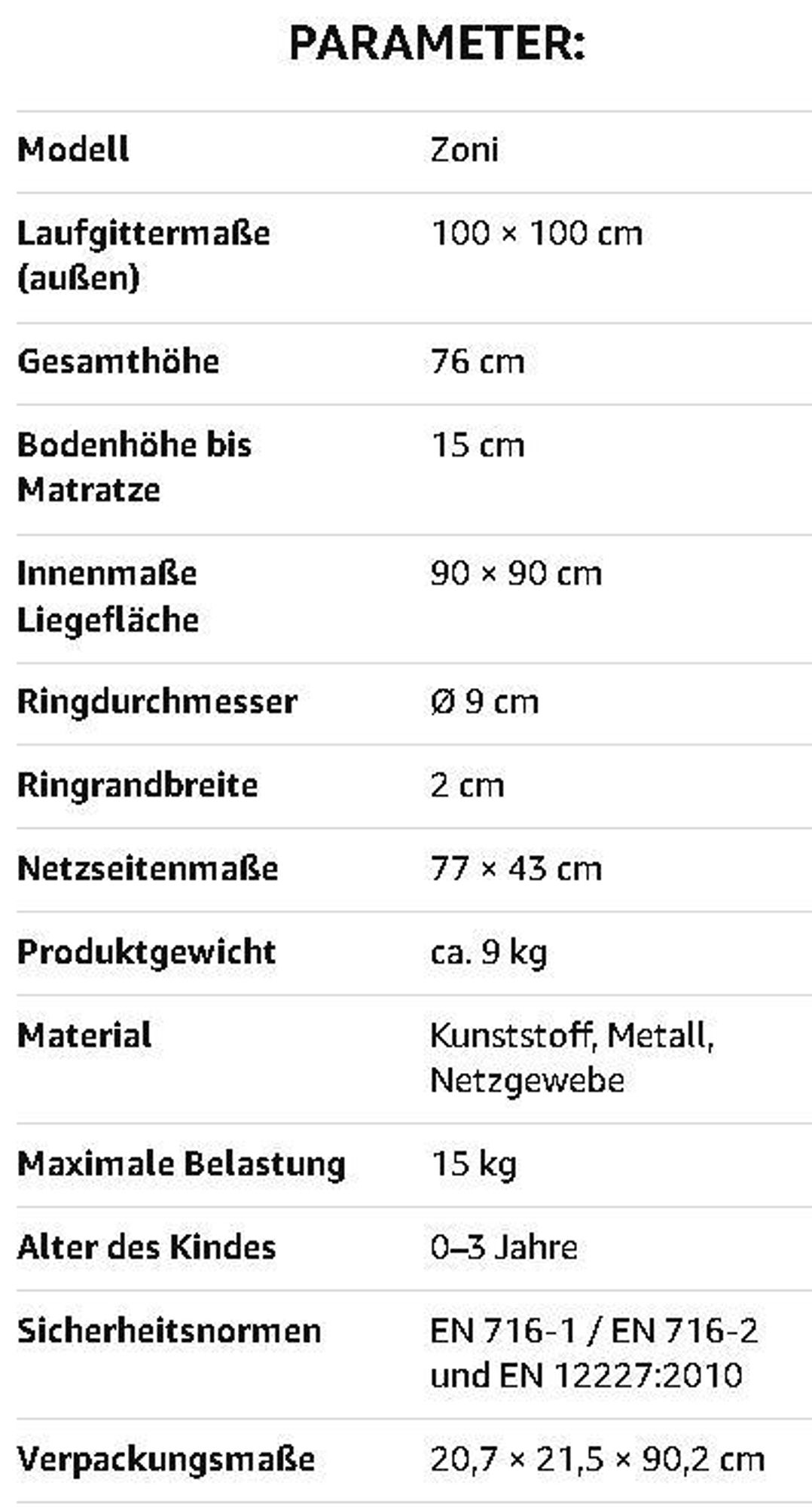Grau Babylaufstall Kinderreisebett mit Tasche 100*100 cm