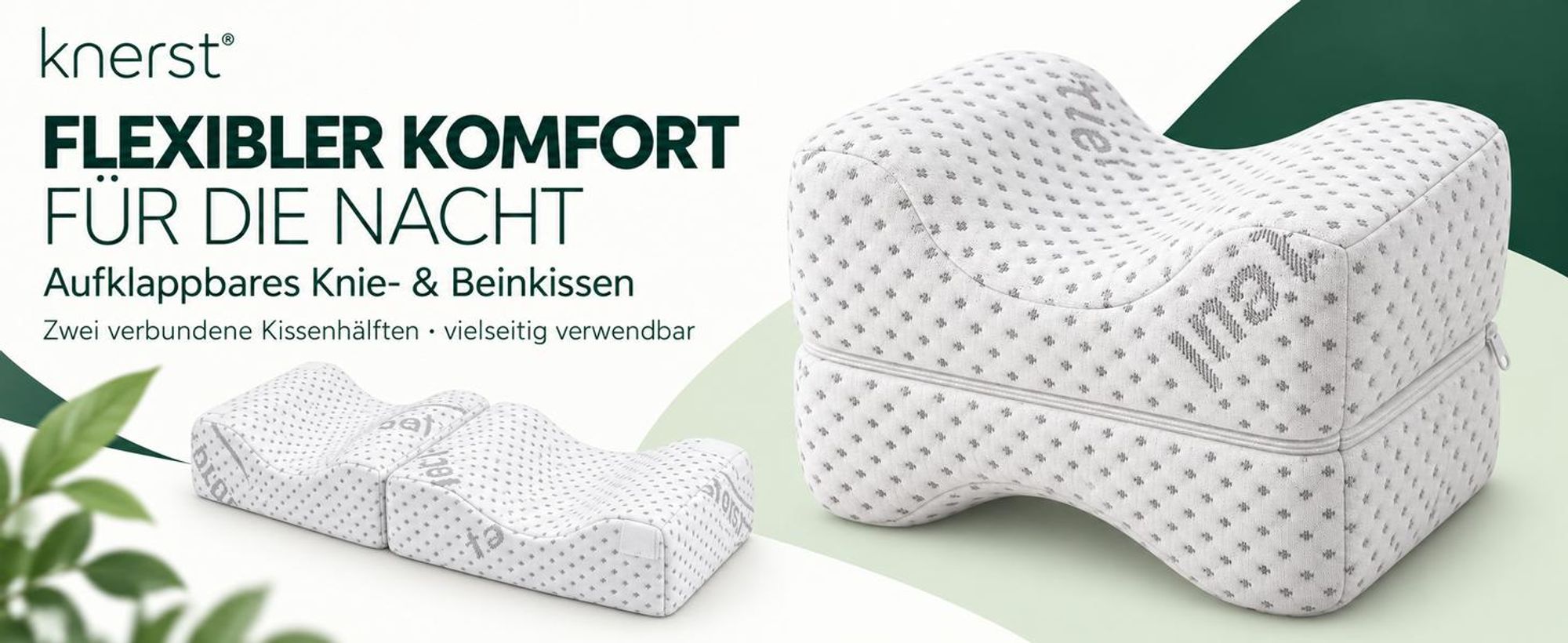 KNERST Kniekissen Seitenschläfer zur Entlastung von Rücken, Hüfte & Ischias - Orthopädisches Beinkissen Memory Foam