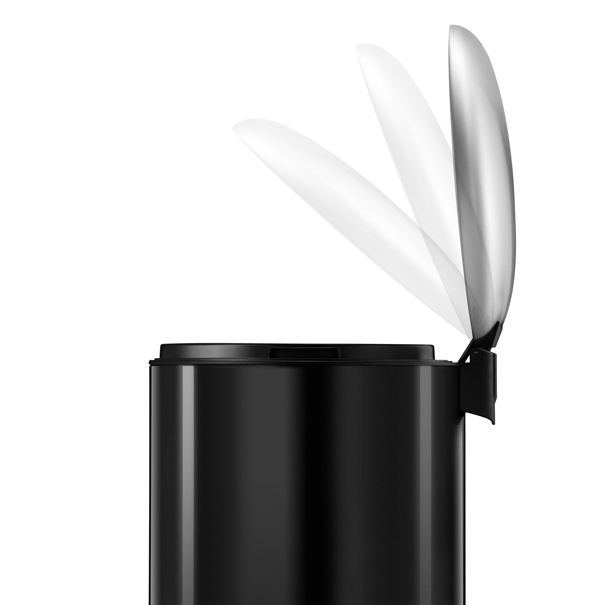 EKO - Belle Deluxe Poubelle à pédale 30 litres - Steel Plastic - noir brillant,mat s/s