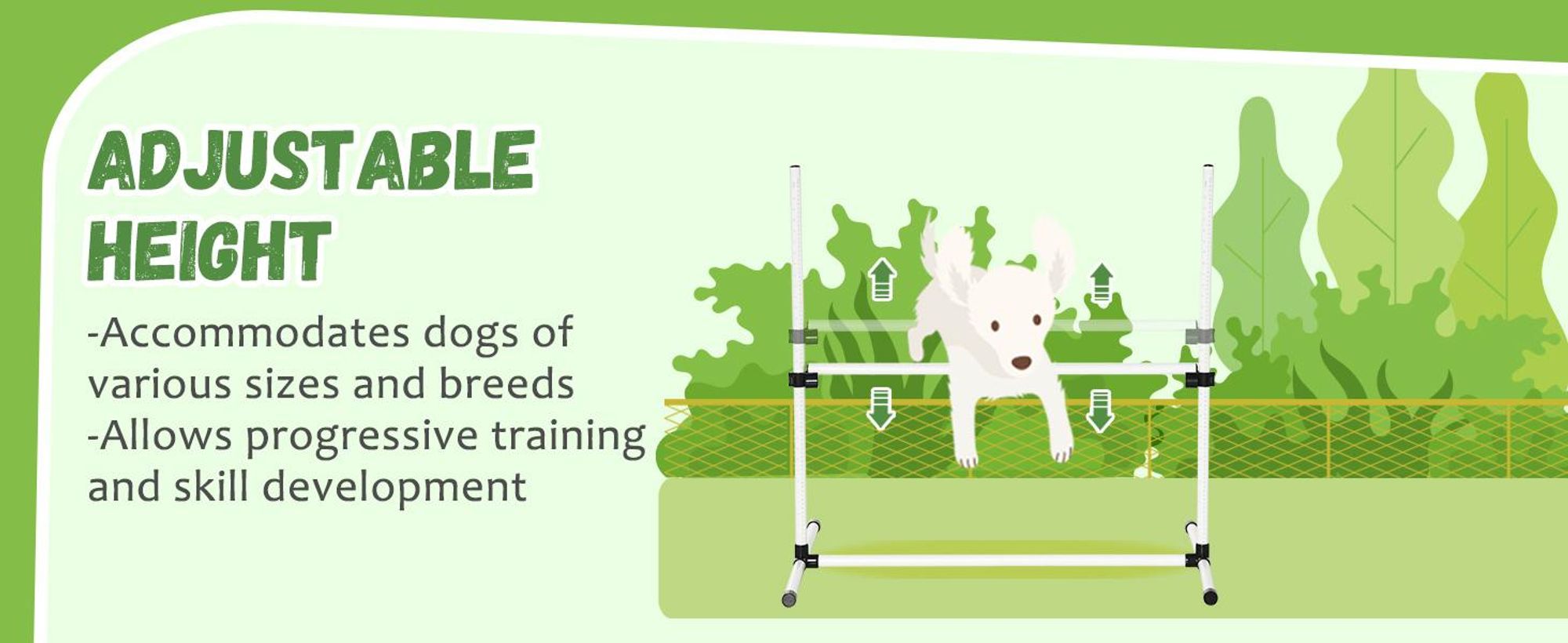 Pawhut Paws zestaw płotków do agility zestaw treningowy dla psa 4x płotki białe