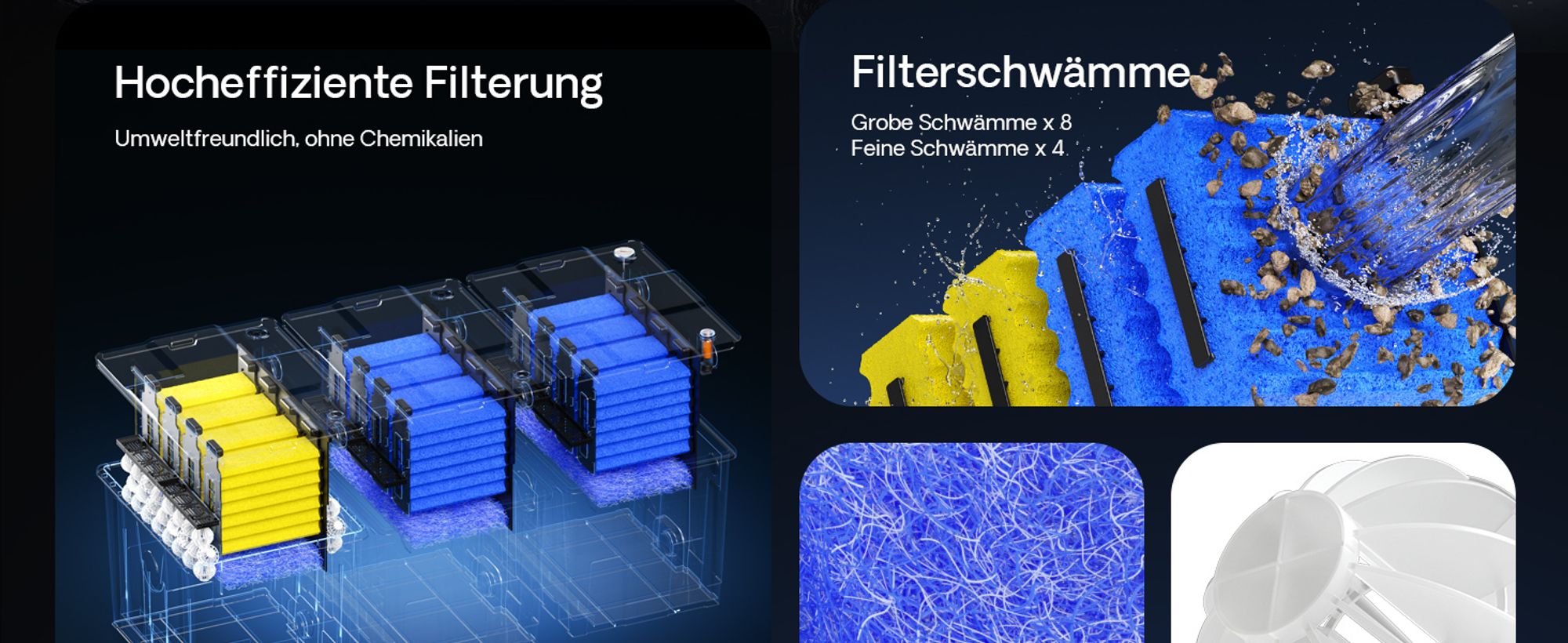 SunSun  CBF-350C Teichfilter bis 90000L Teichvolumen max. 10000L/h 3-Kammer Durchlauffilter Modulteichfilter Teich Filter Biofilter