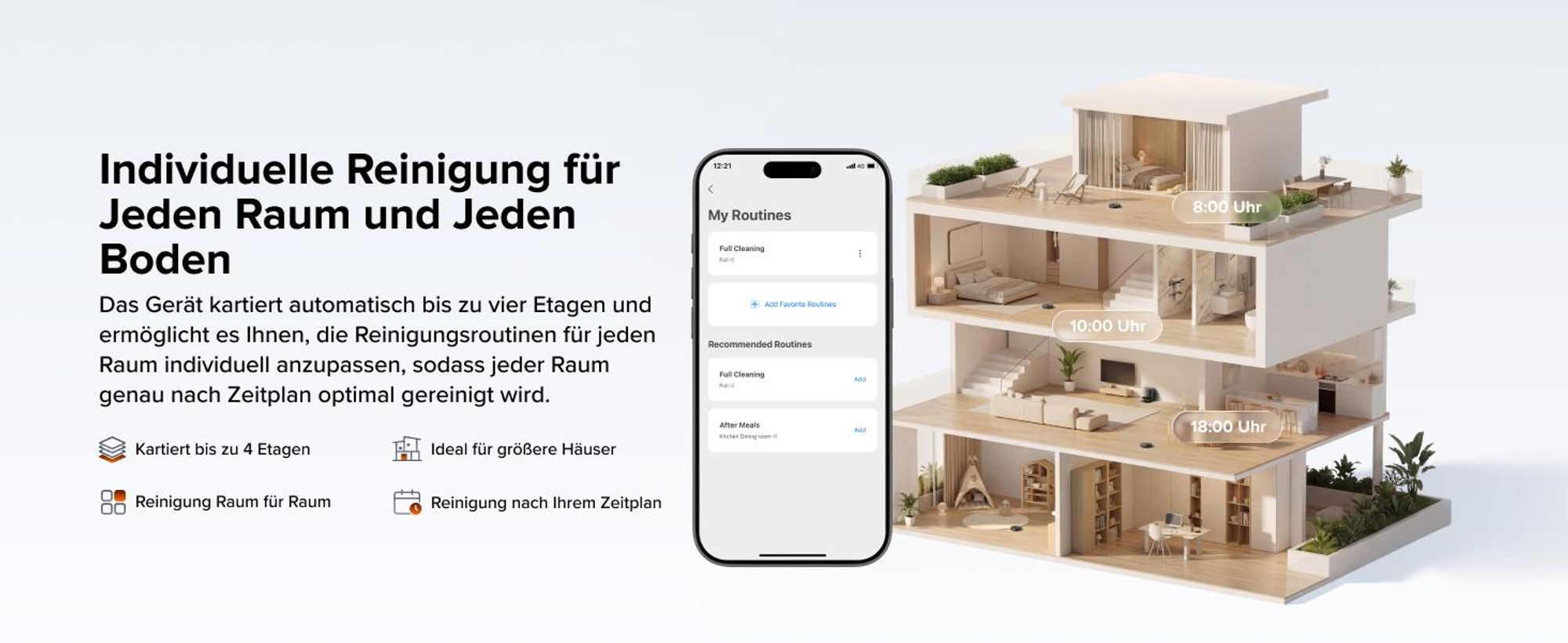 roborock Qrevo 2 Pro Set Saugroboter, 25.000 Pa Saugkraft, Anti-Tangle-System, 75°C Heißwasser-Moppwäsche, FlexiArm-Kantenwischsystem, Schwarz
