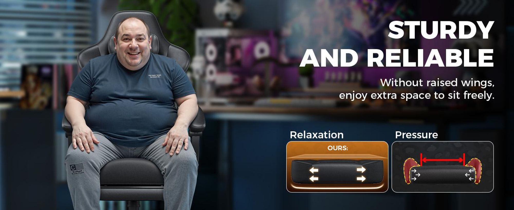 Sedia da gaming GTPLAYER, sedia da ufficio, sedia ergonomica per PC, sedia girevole regolabile in altezza, braccioli con meccanismo sincronizzato, cuscino lombare, poggiatesta