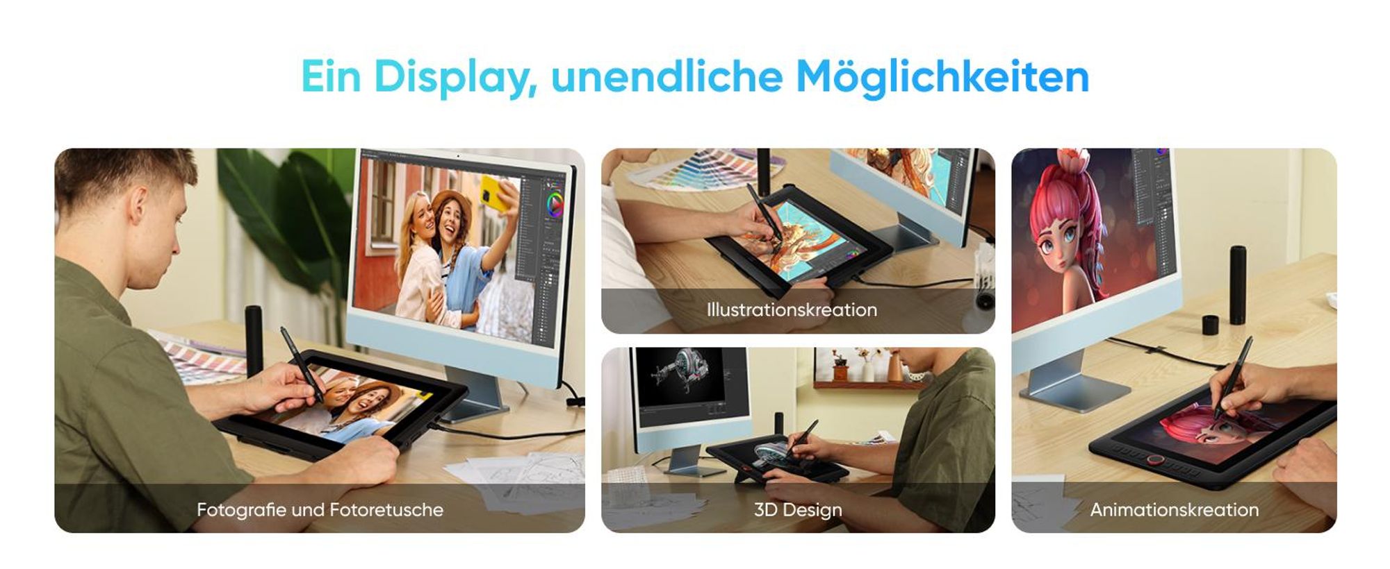 XPPen Artist 13.3 Pro V2, Kabelgebunden, 5080 lpi, 293,76 x 165,24 mm, USB, 1 cm, 0,01 mm