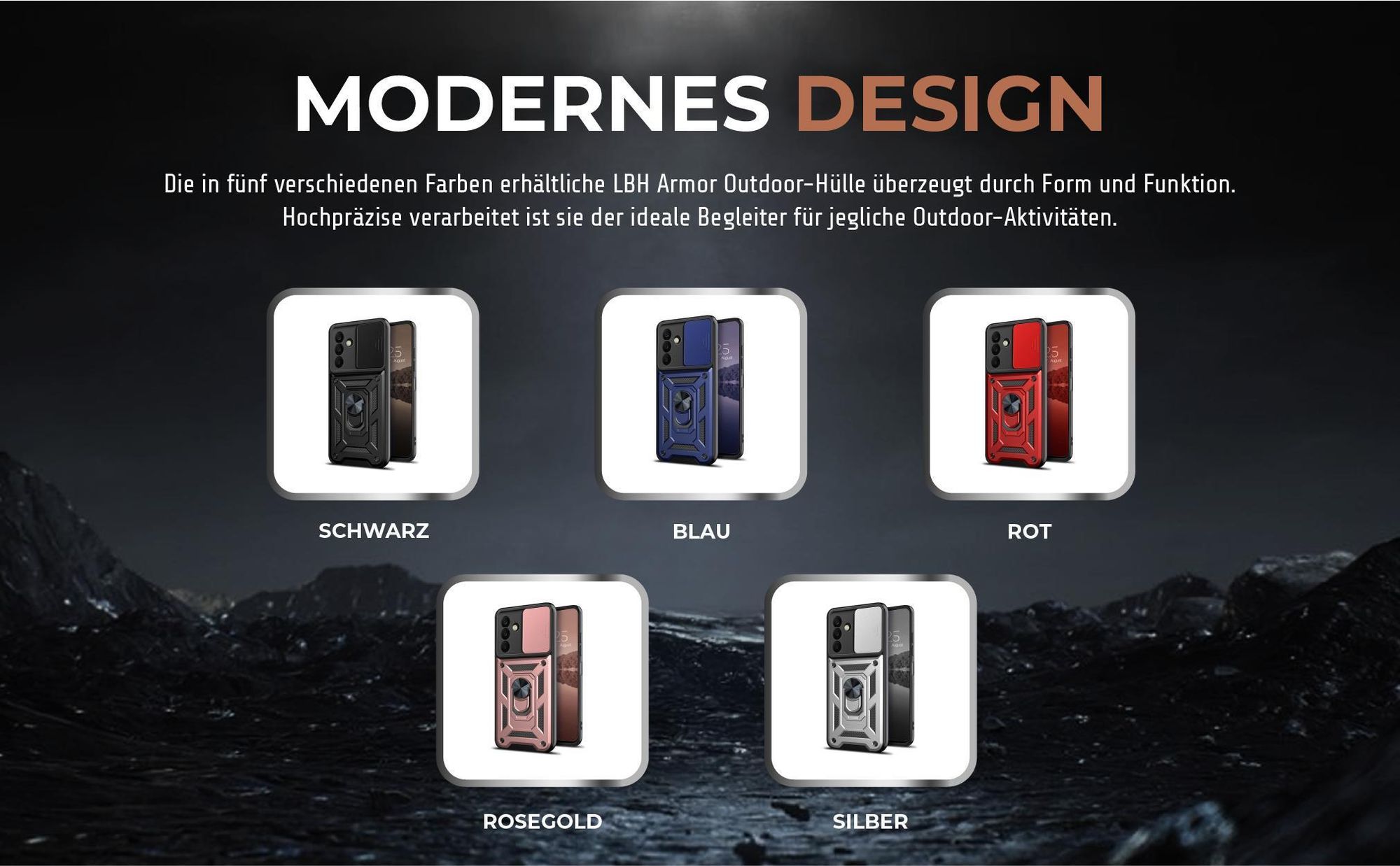 Armorhüllen in Schwarz, Blau, Rot, Rosegold und Silber für Samsung Galaxy A17