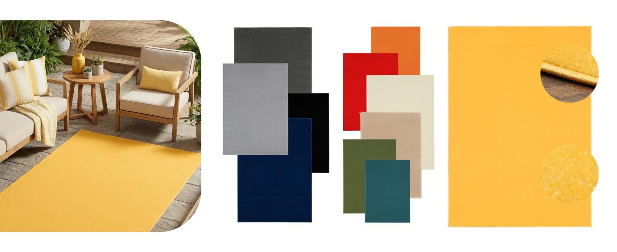 Tapiso Outdoor Teppich MONO Modern Beige Indoor/Outdoor  180 x 250 cm