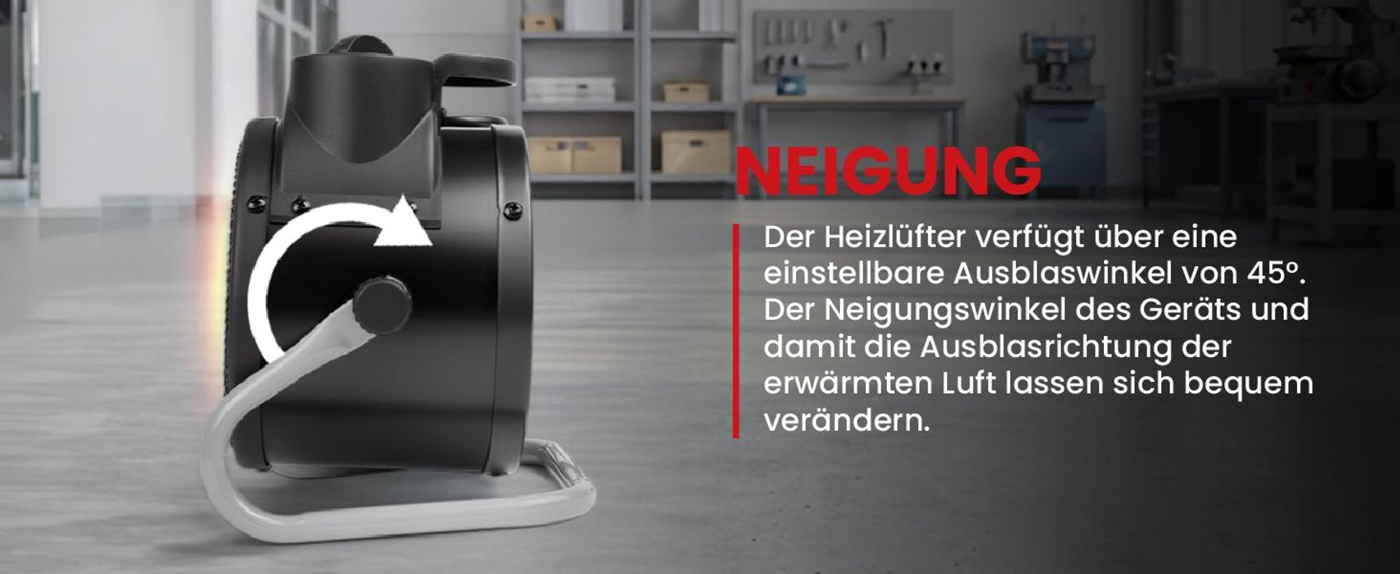 Heizlüfter mit Thermostat für Büro Haus Werkstatt
