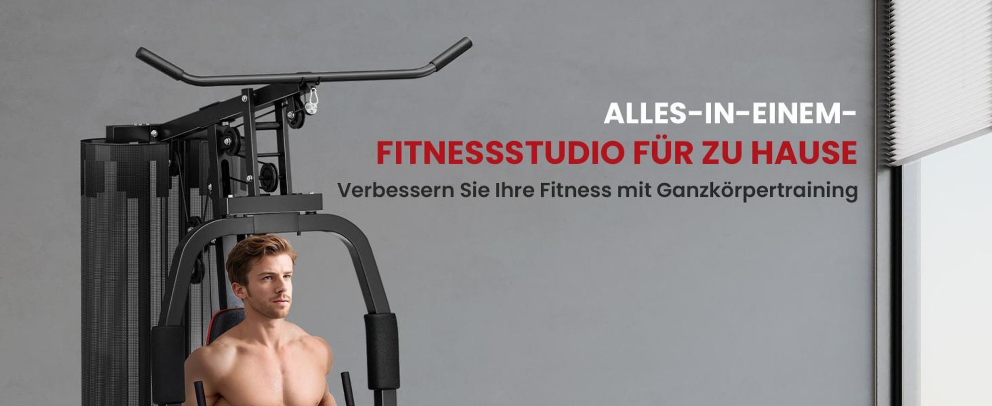 SPORTNOW Kraftstation, Multifunktionale Fitnessstation mit Beinpresse, Schwarz