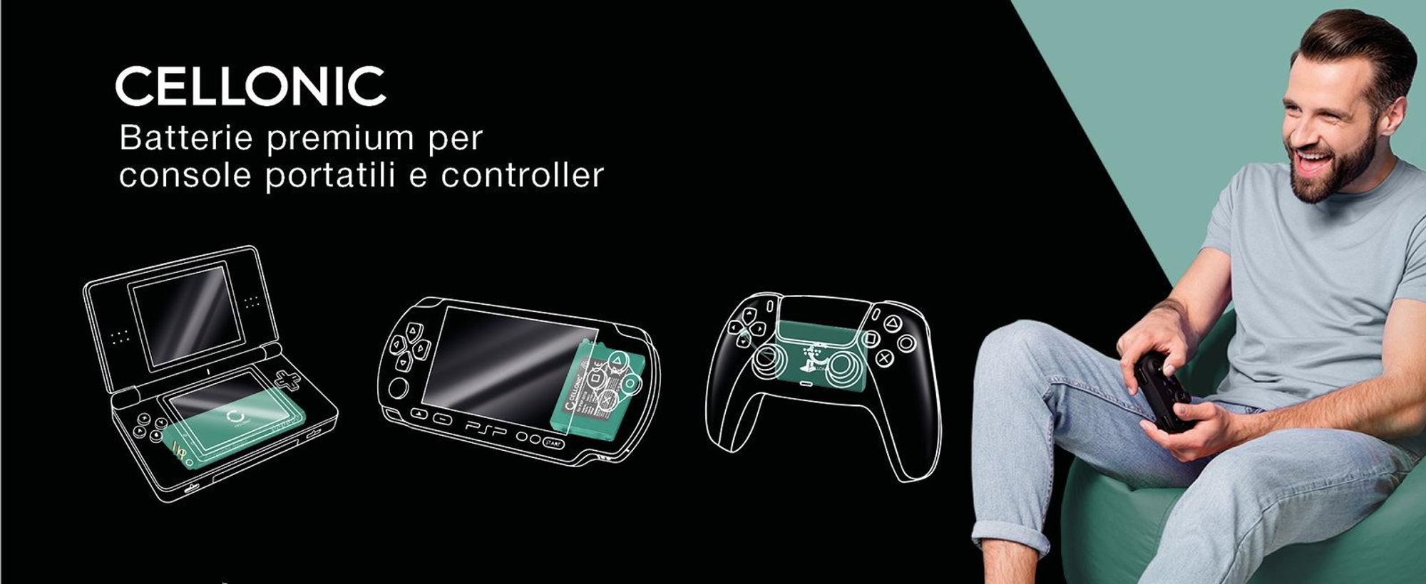 CELLONIC 1x Batteria per Consolle giochi Compatibile con Sony PSP Slim & Lite 2, PSP Slim & Lite 3, PSP-S110 – (1200mAh, 3.7V)
