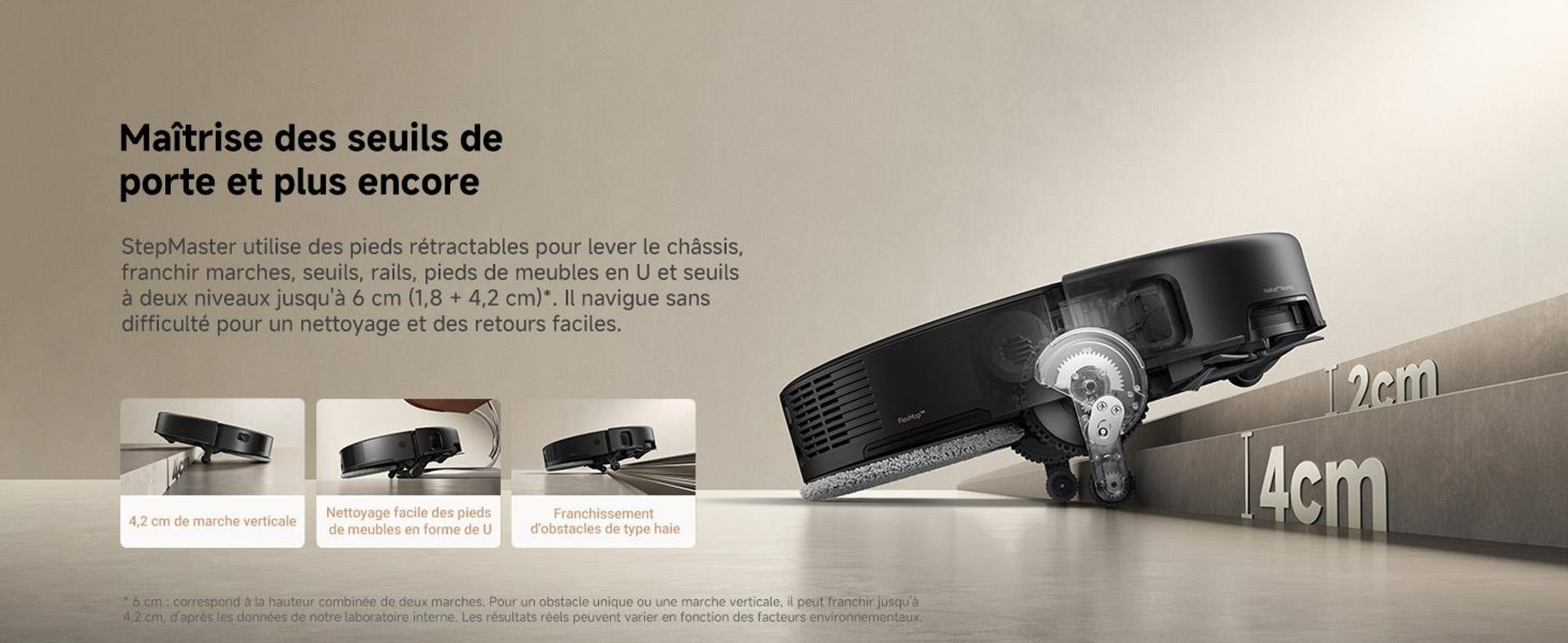 MOVA P50s Ultra Robot d'Aspiration et de Balayage, 24 000 Pa, Station d'Aspiration Automatique, Franchissement Obstacles StepMaster, Navigation Dual-L