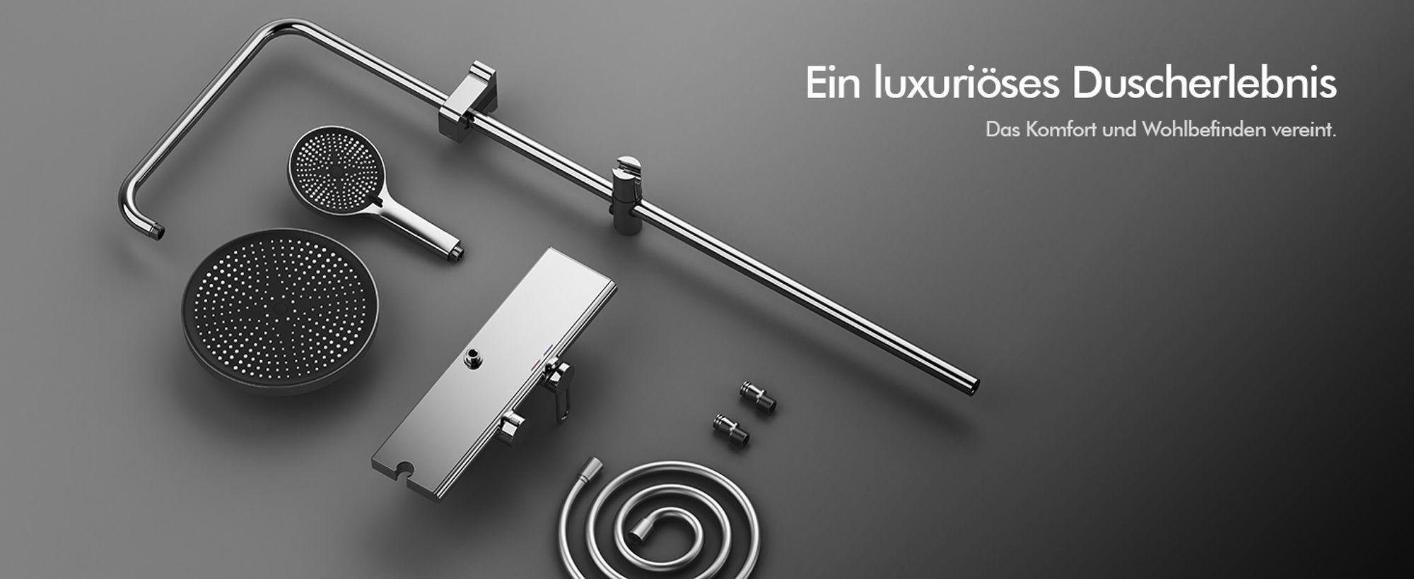 Homelody Duschsystem mit 400MM*110MM Große Lagerplattform,Chrom,Edelstahl