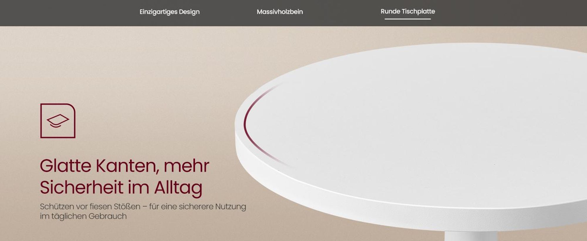 VASAGLE Runder Couchtisch, Beine aus Massivholz, Nachttisch, Beistelltisch für Schlafzimmer, Wohnzimmer, weiß