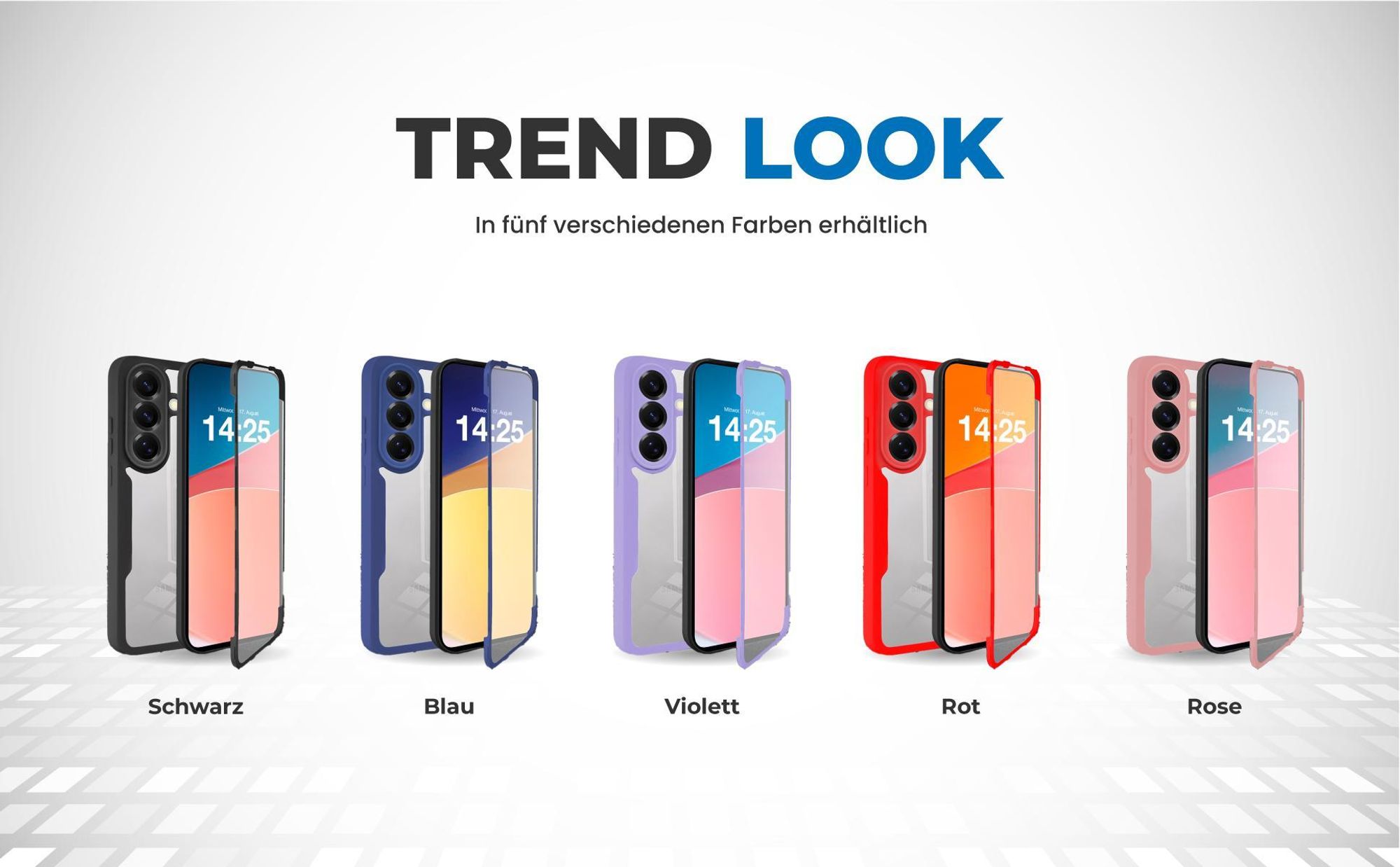 360 Grad Cover Front Back für Samsung Galaxy A57 5G in verschiedenen Farben