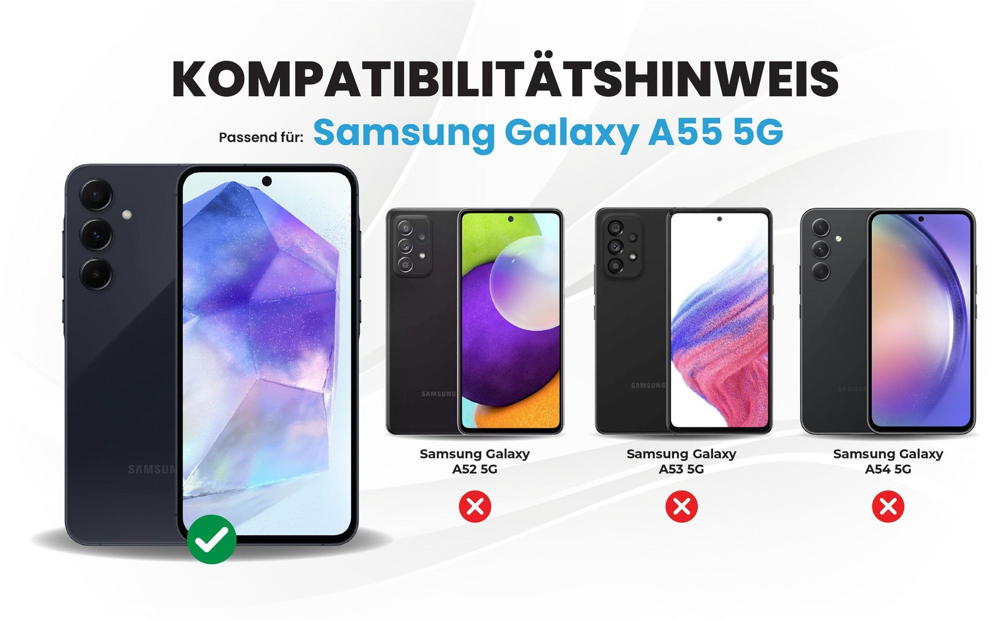 Kompatibilitätshinweise Hülle für Samsung Galaxy A55 5G