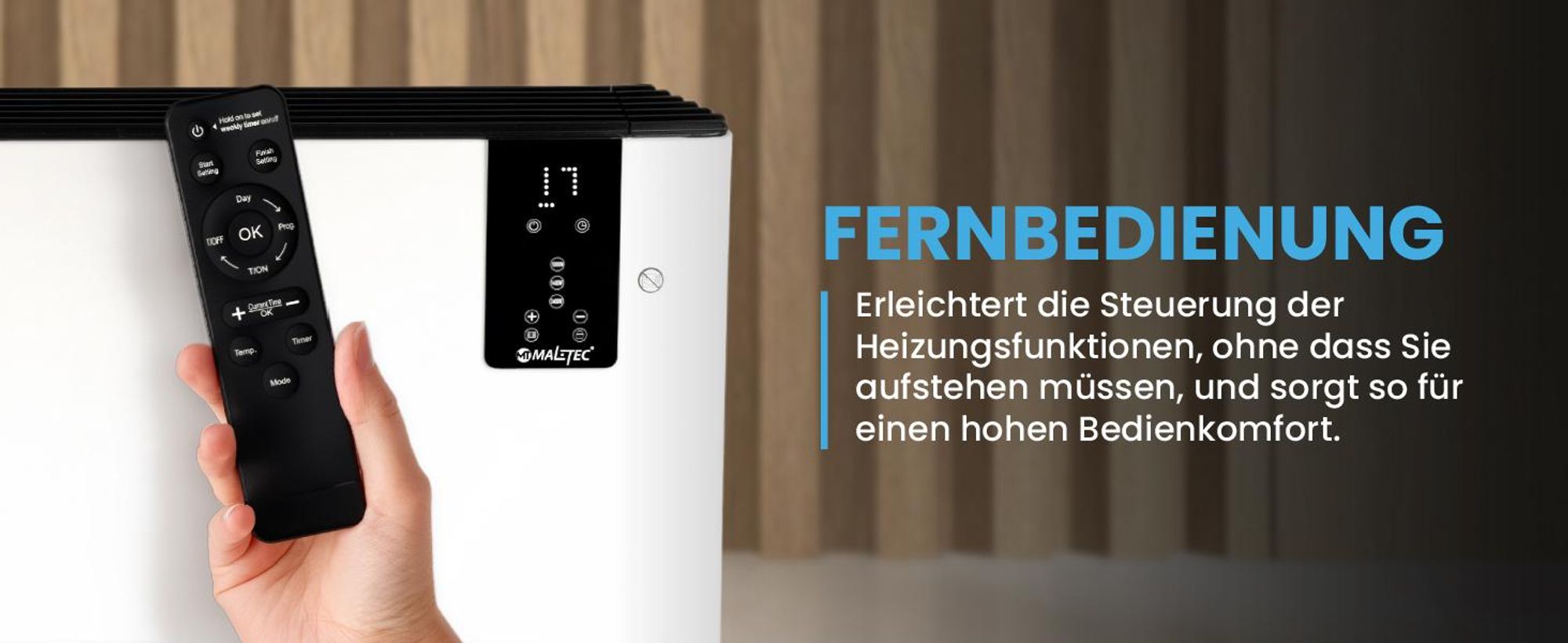 Badheizkörper Elektrischer Heizkörper BH500W-WH MalTec 970 x 535mm Programmierer 3 Heizleistungen 500W Konvektor